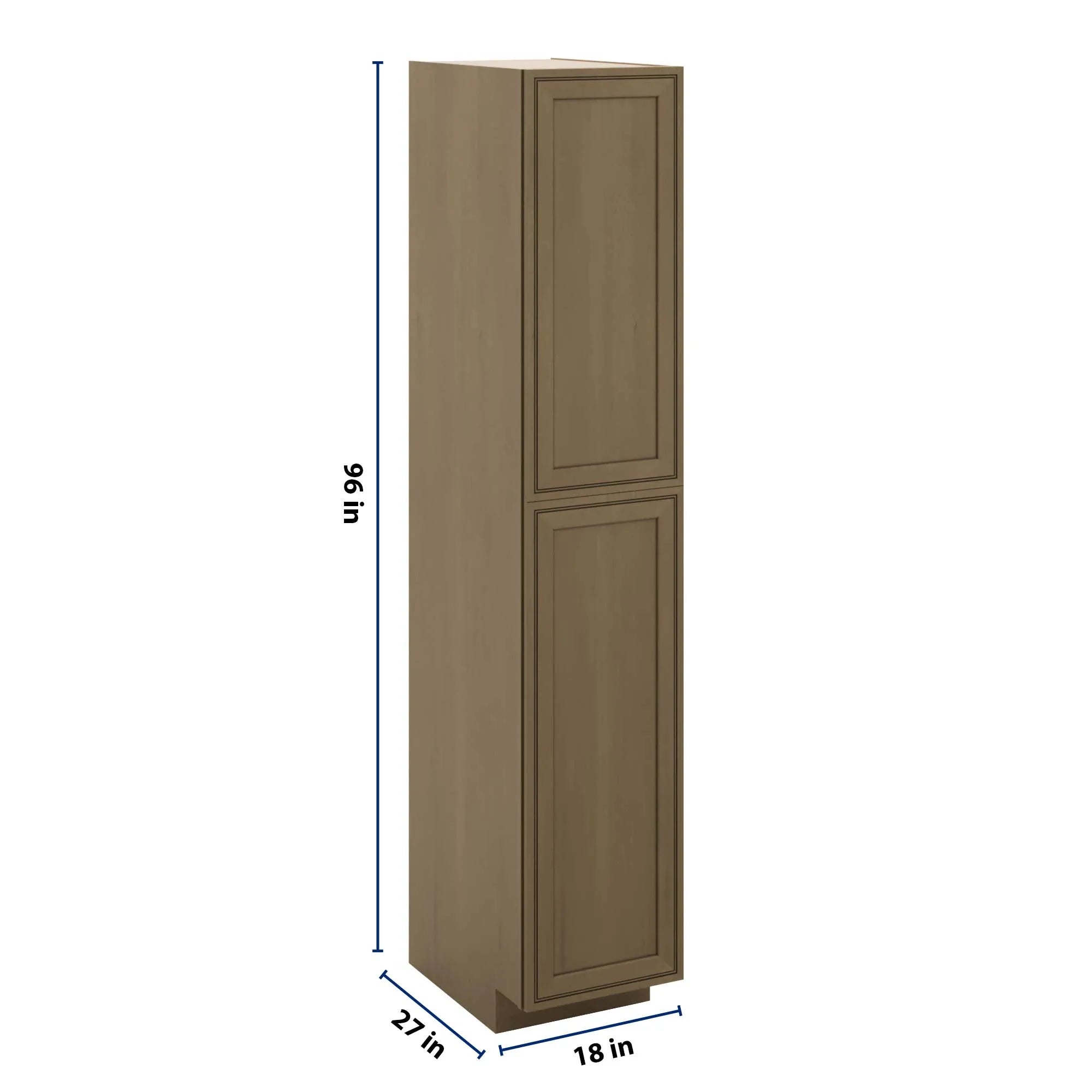 J&K Hazel H8 Pantry w/Roll-Out Trays 18" W x 96" H x 27" D
