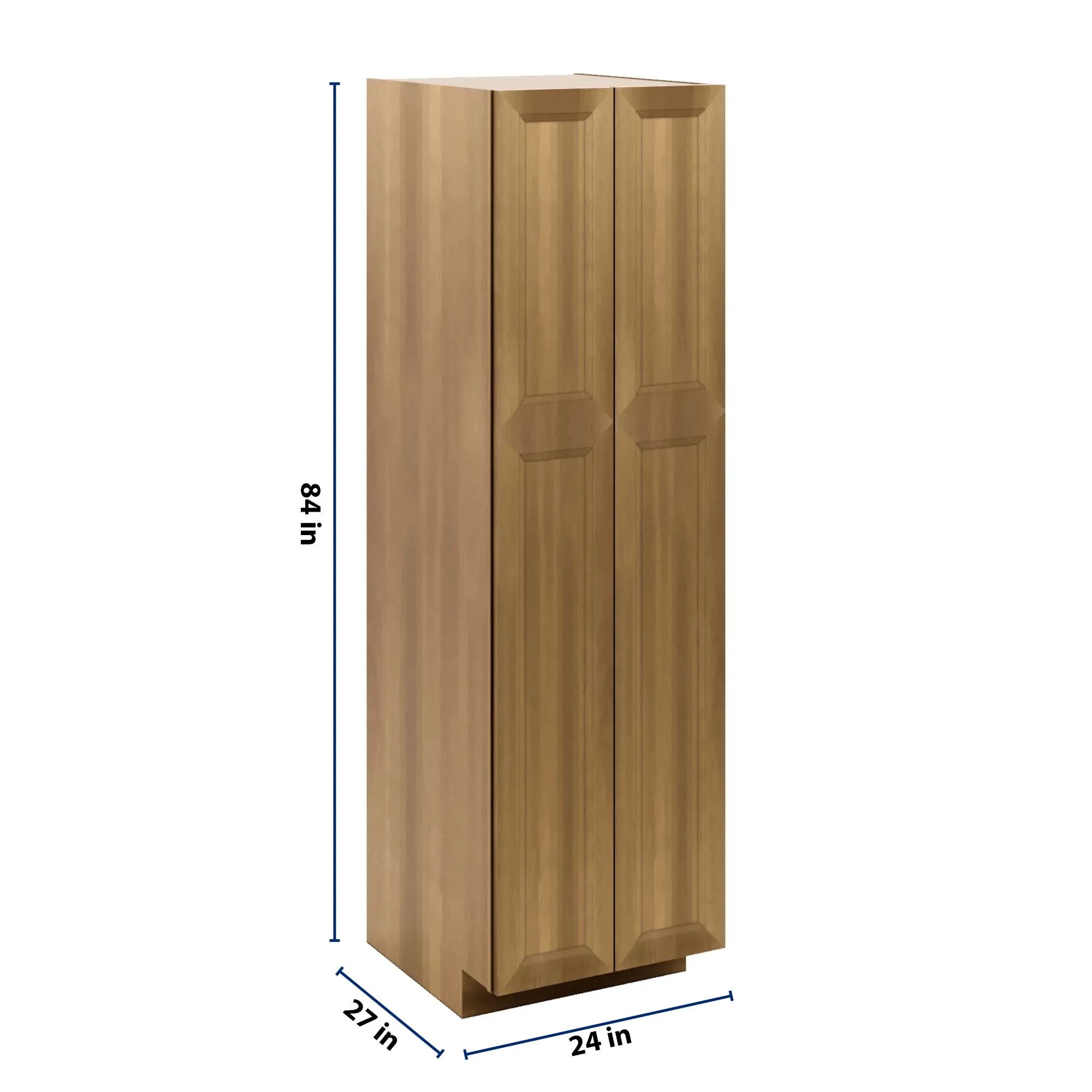 J&K Butterscotch B8 Pantry w/Roll-Out Trays 24" W x 84" H x 27" D