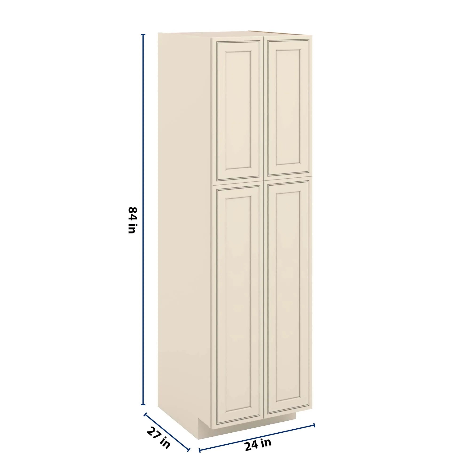 J&K Pearl Glazed H9 Pantry w/Roll-Out Trays 24" W x 84" H x 27" D