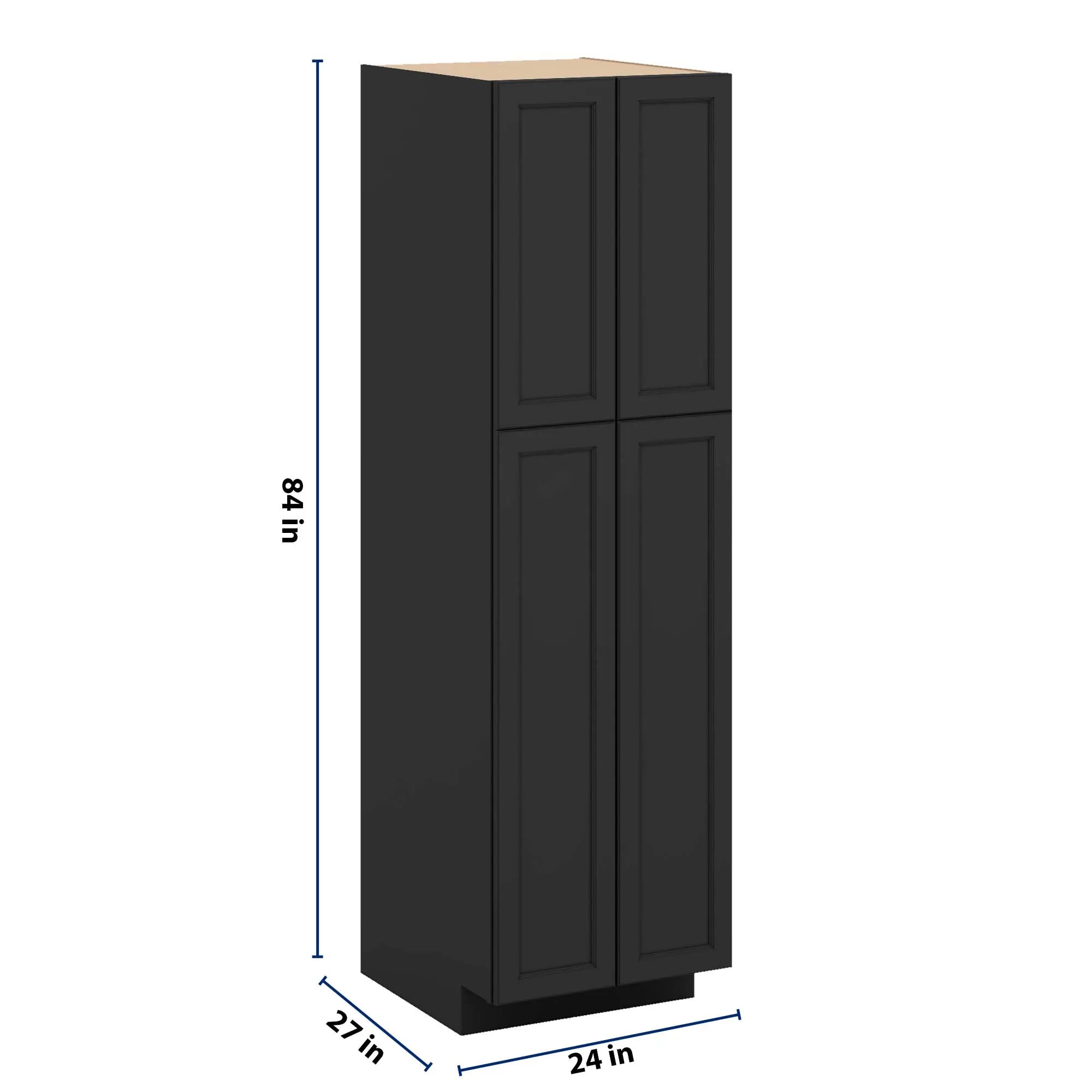 J&K Charcoal E2 Pantry w/Roll-Out Trays 24" W x 84" H x 27" D