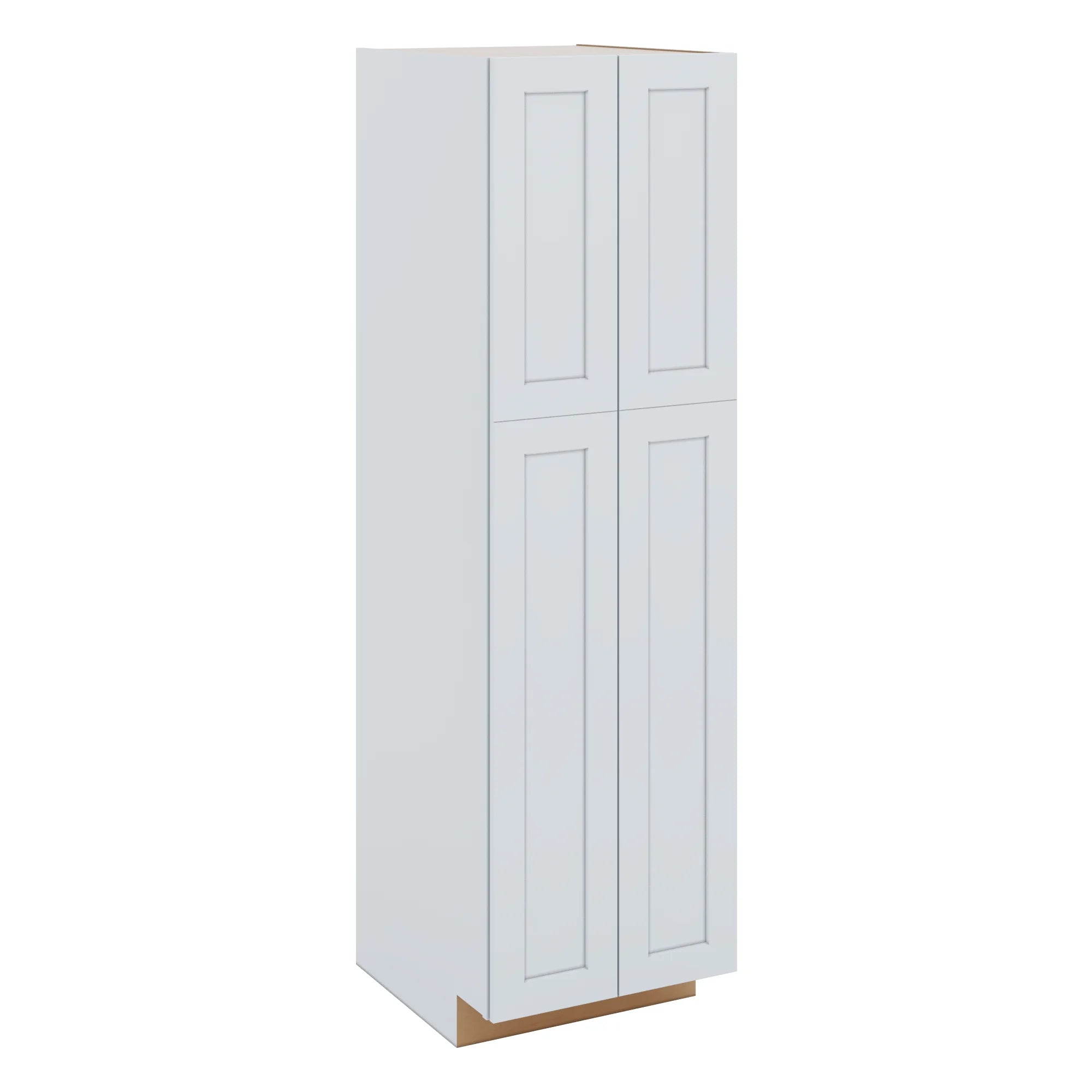 J&K White Shaker S8 Pantry w/Roll-Out Trays 24" W x 84" H x 27" D