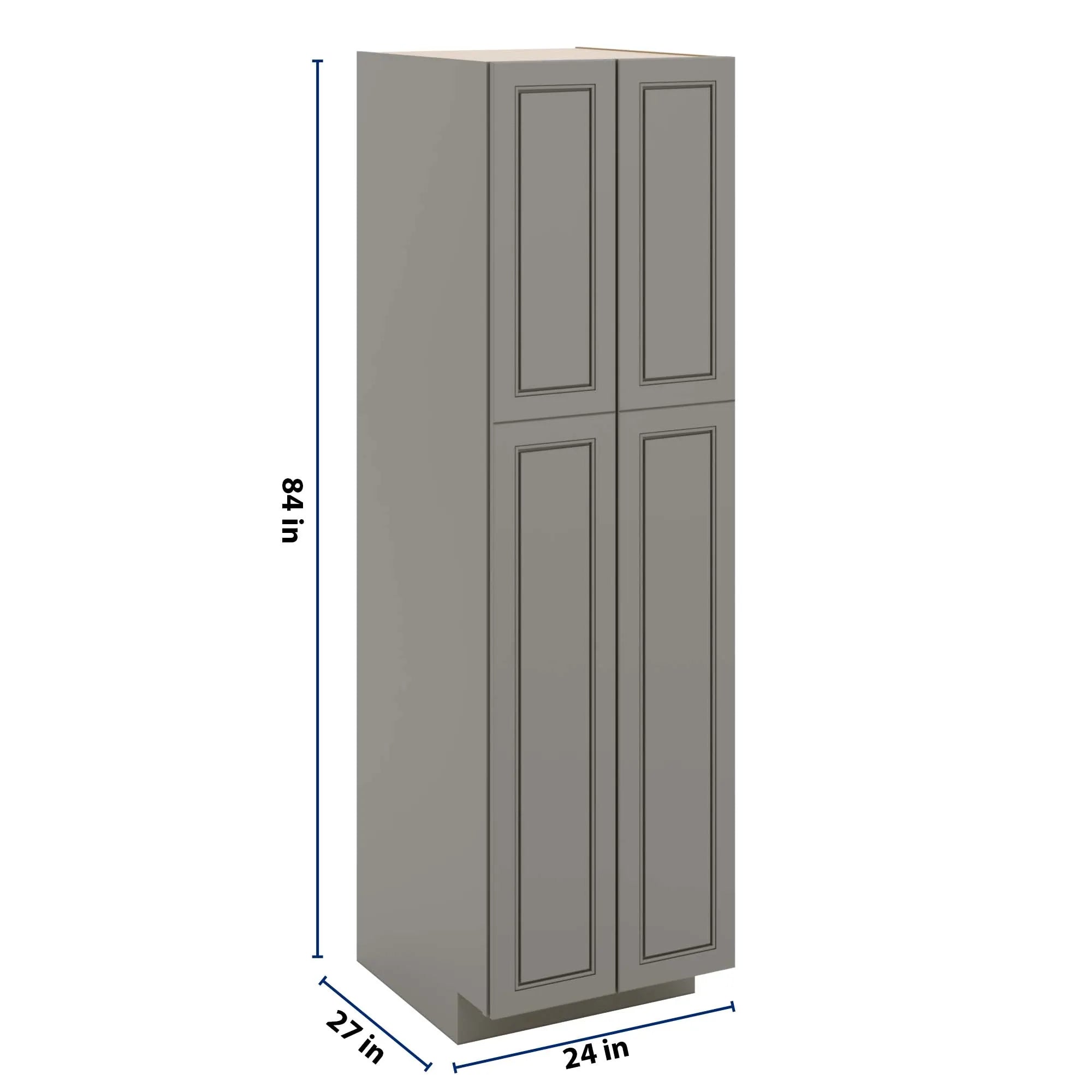 J&K Greige K3 Pantry w/Roll-Out Trays 24" W x 84" H x 27" D