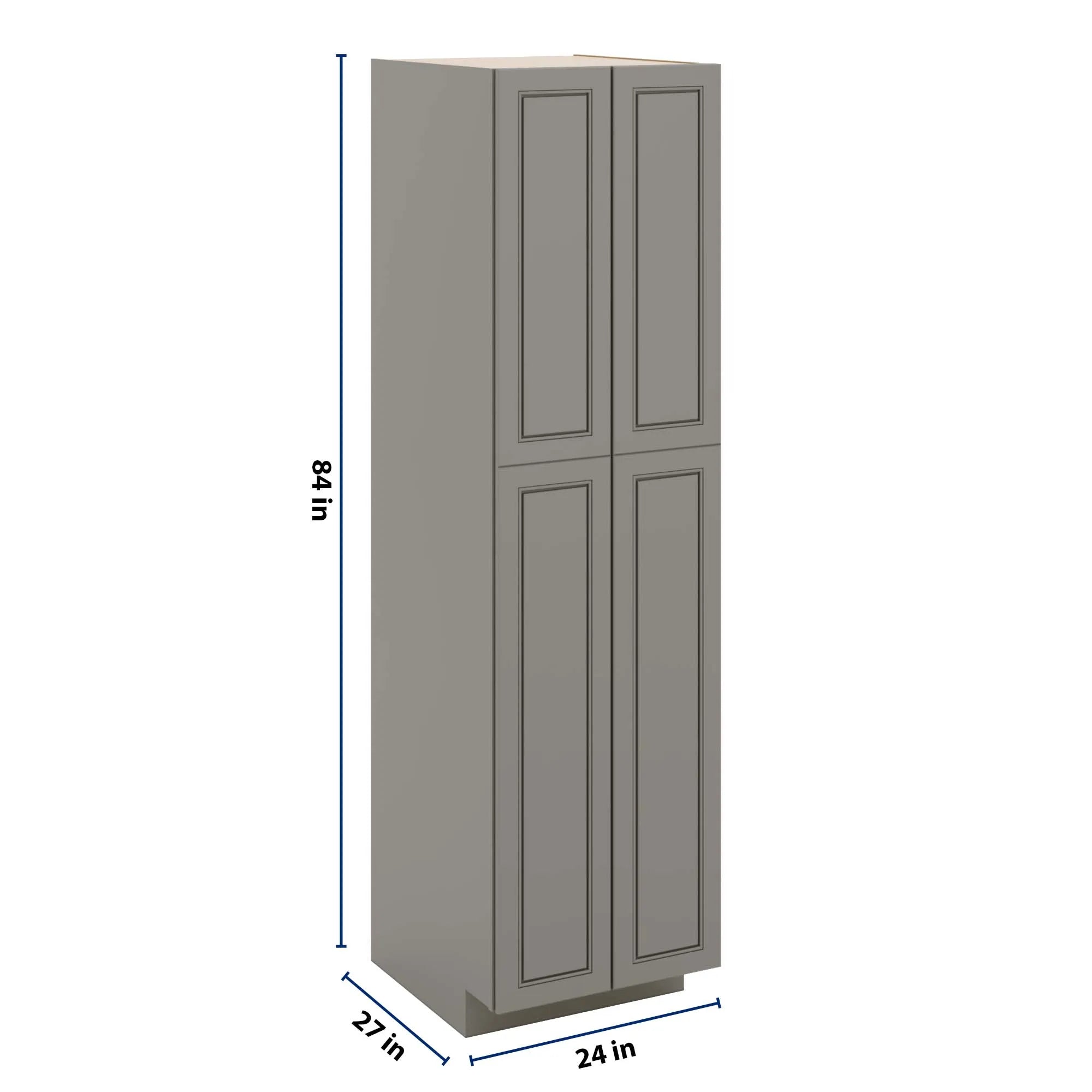 J&K Greige K3 Pantry w/Roll-Out Trays 24" W x 90" H x 27" D
