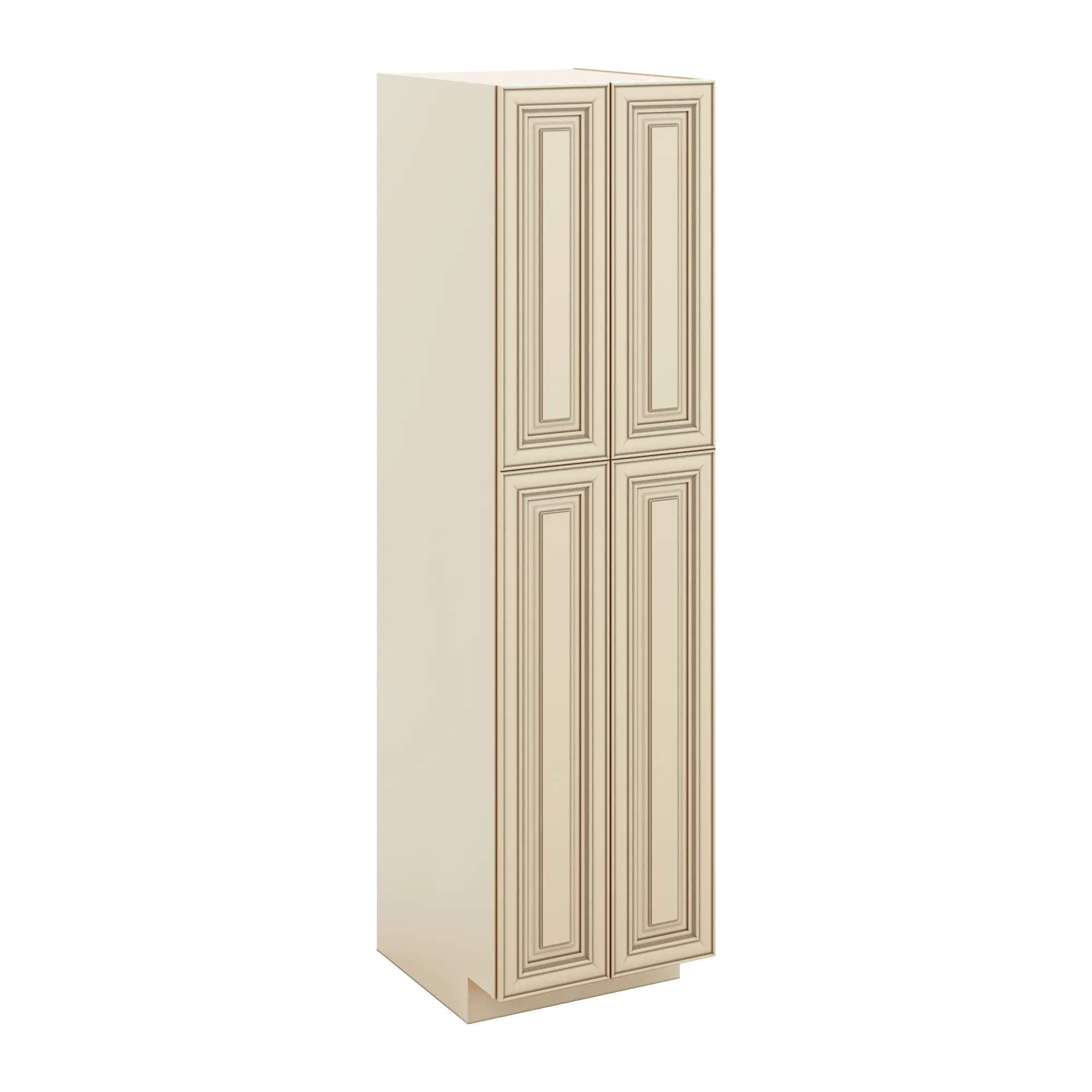 J&K Creme Glazed A7 Pantry w/Roll-Out Trays 24" W x 90" H x 27" D