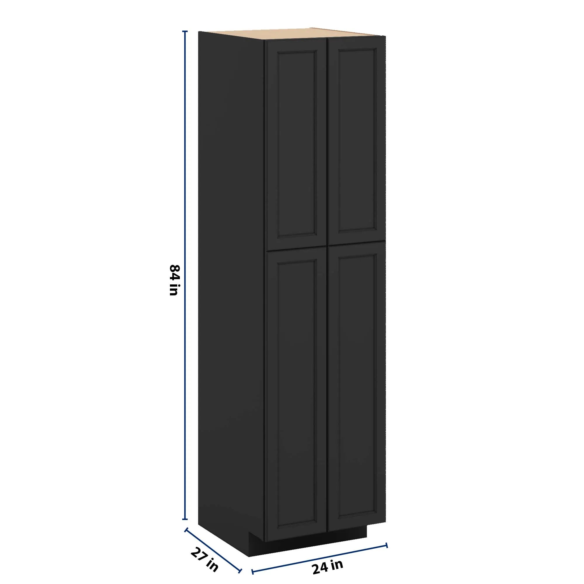 J&K Charcoal E2 Pantry w/Roll-Out Trays 24" W x 90" H x 27" D