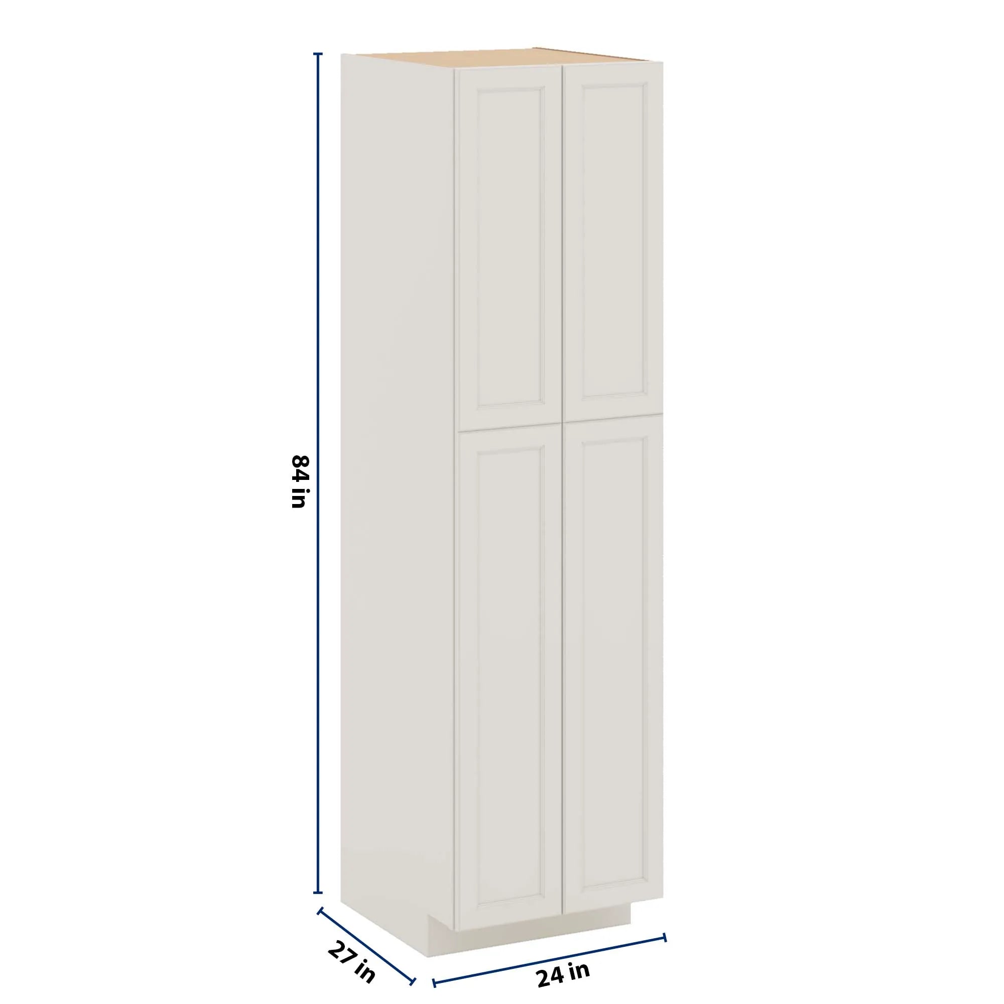 J&K Dove E1 Pantry w/Roll-Out Trays 24" W x 90" H x 27" D