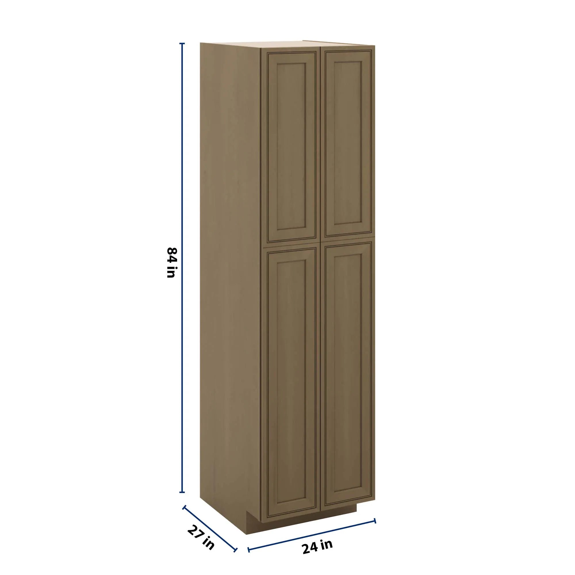 J&K Hazel H8 Pantry w/Roll-Out Trays 24" W x 90" H x 27" D