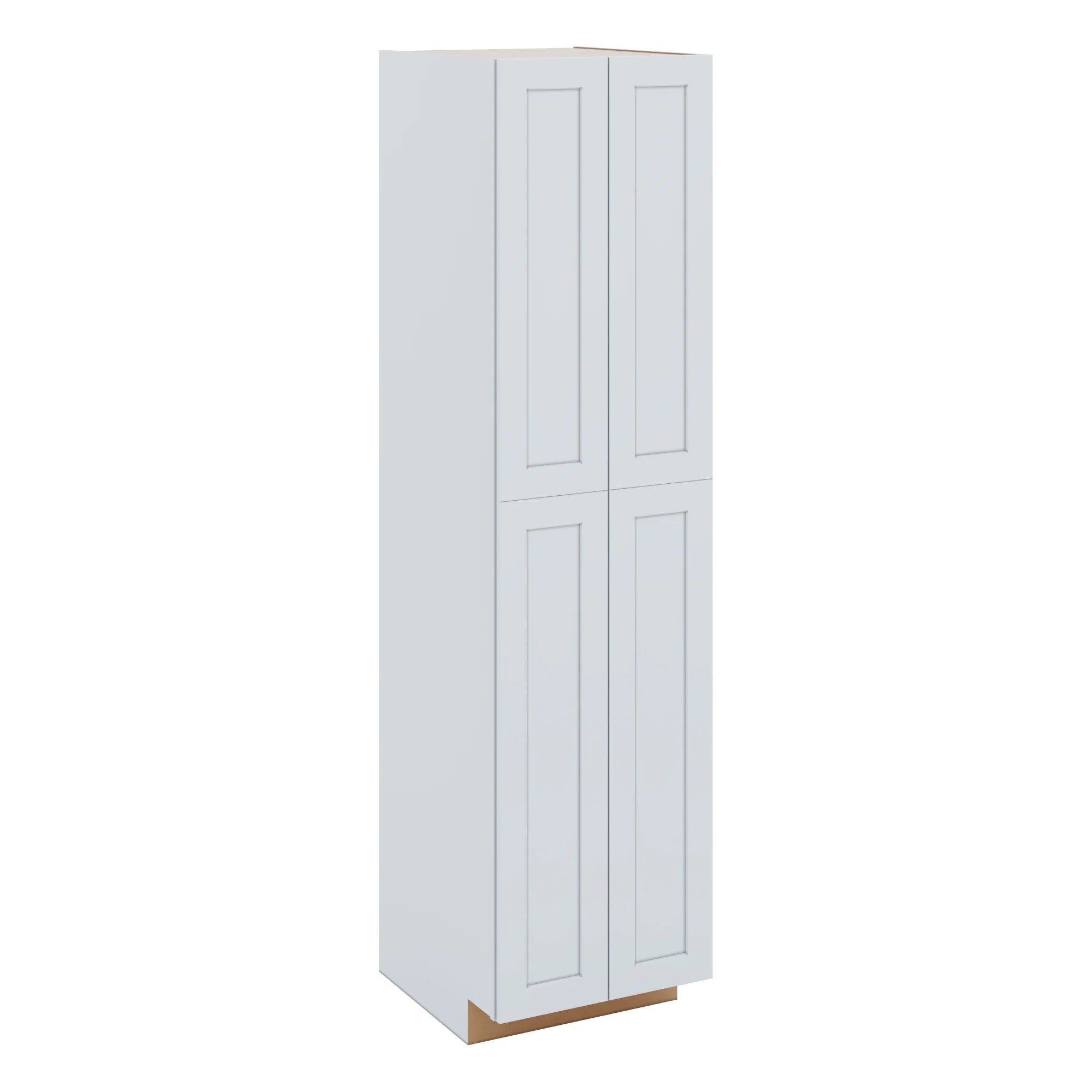 J&K White Shaker S8 Pantry w/Roll-Out Trays 24" W x 96" H x 27" D