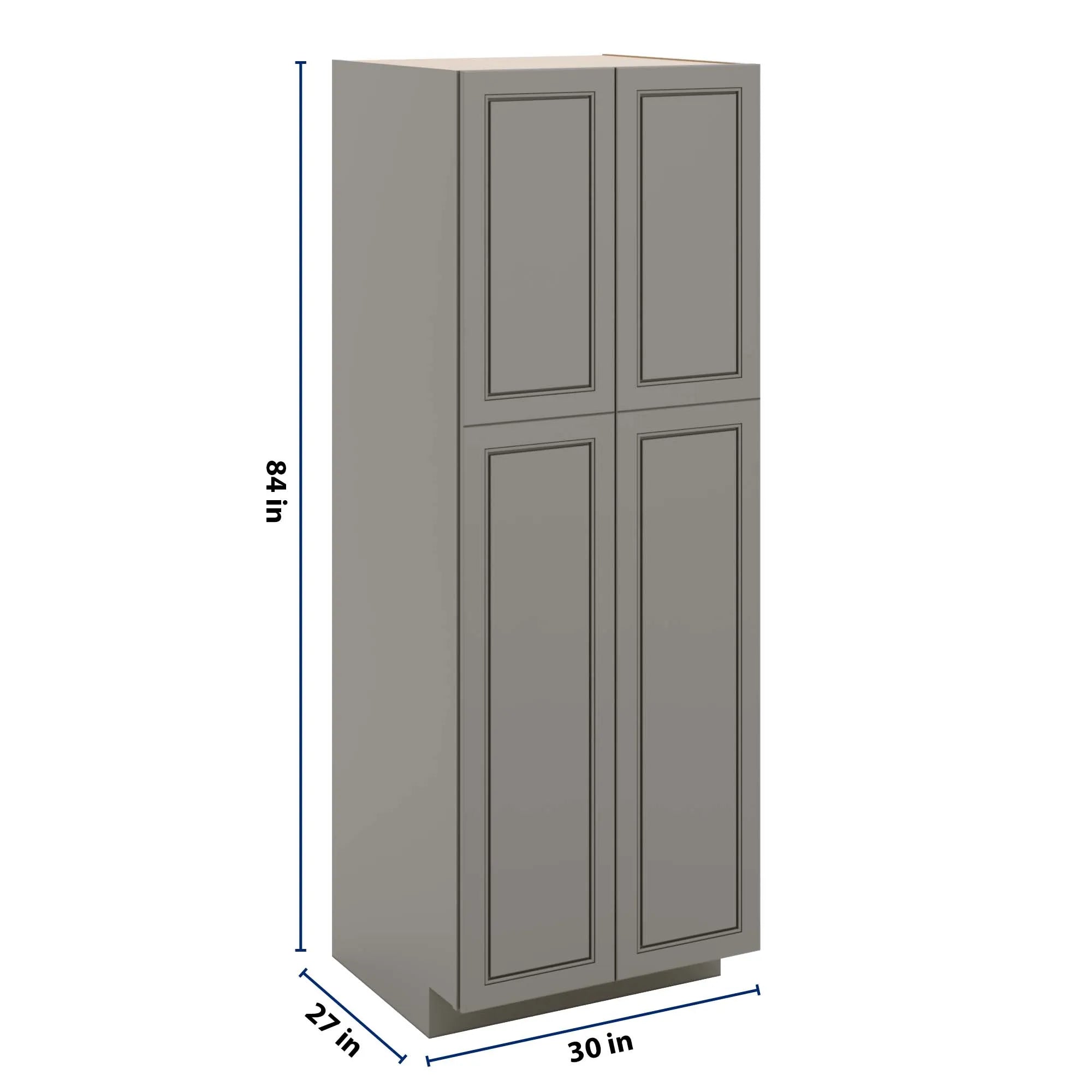 J&K Greige K3 Pantry w/Roll-Out Trays 30" W x 84" H x 27" D