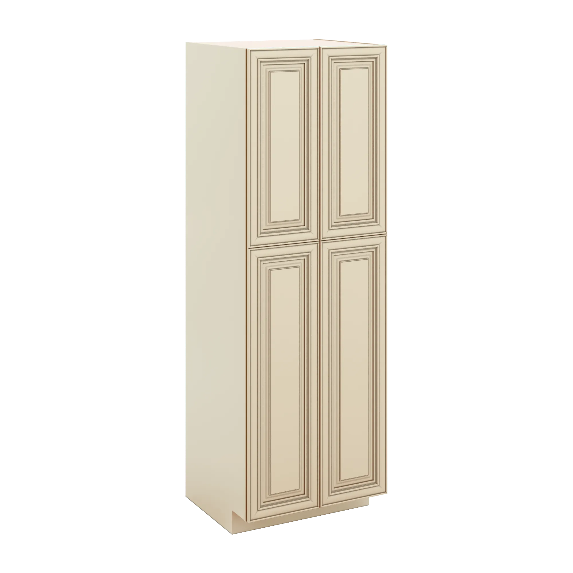 J&K Creme Glazed A7 Pantry w/Roll-Out Trays 30" W x 90" H x 27" D