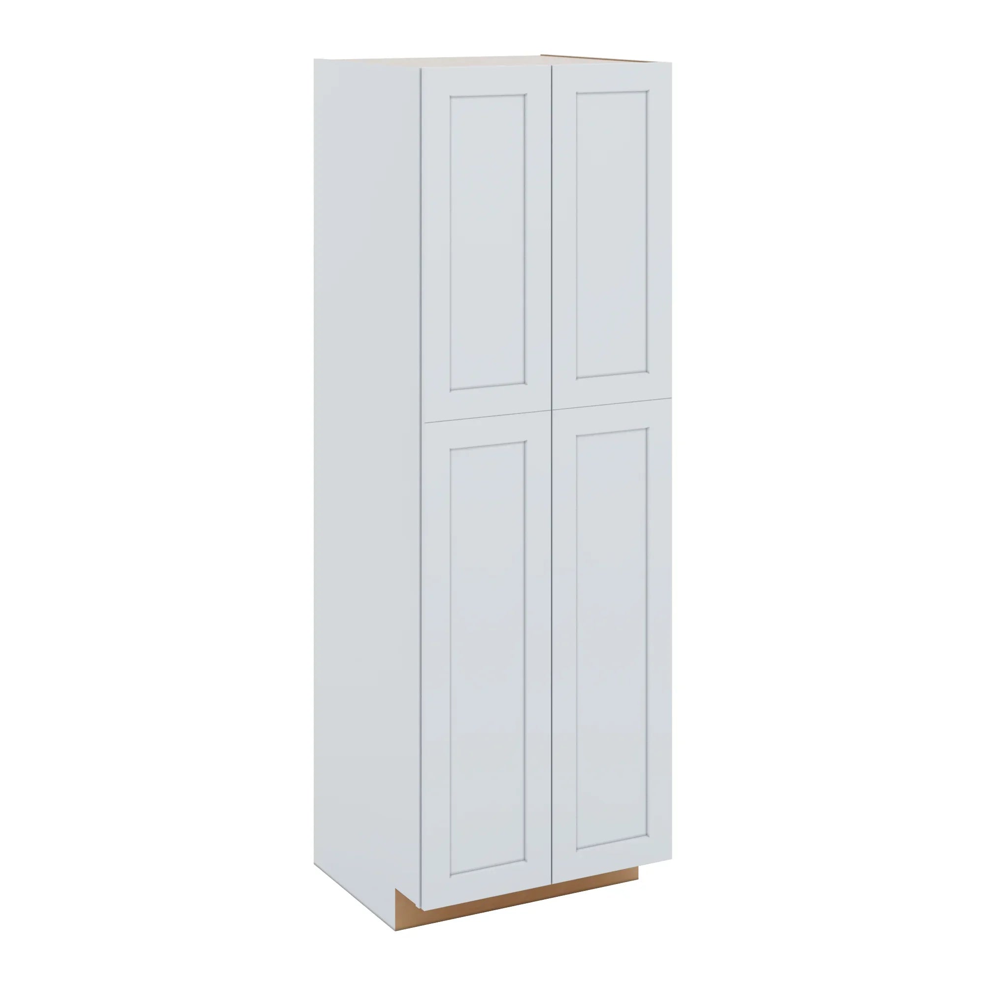 J&K White Shaker S8 Pantry w/Roll-Out Trays 30" W x 90" H x 27" D