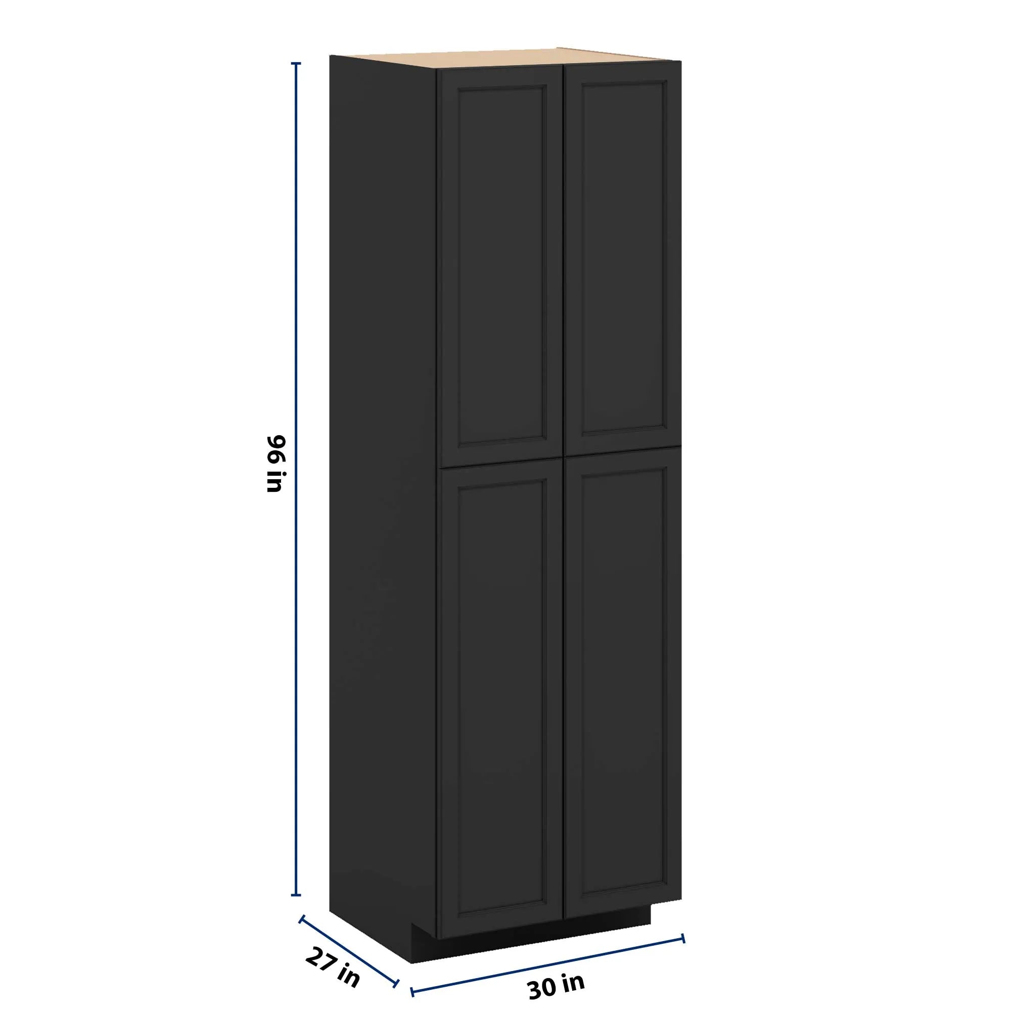 J&K Charcoal E2 Pantry w/Roll-Out Trays 30" W x 96" H x 27" D