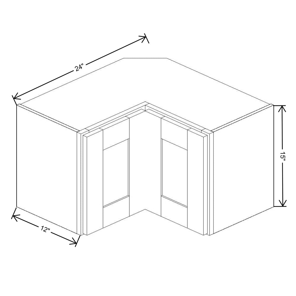 Fabuwood Allure Luna Desert Oak 24" W X 15" H X 12" D Square Corner Wall