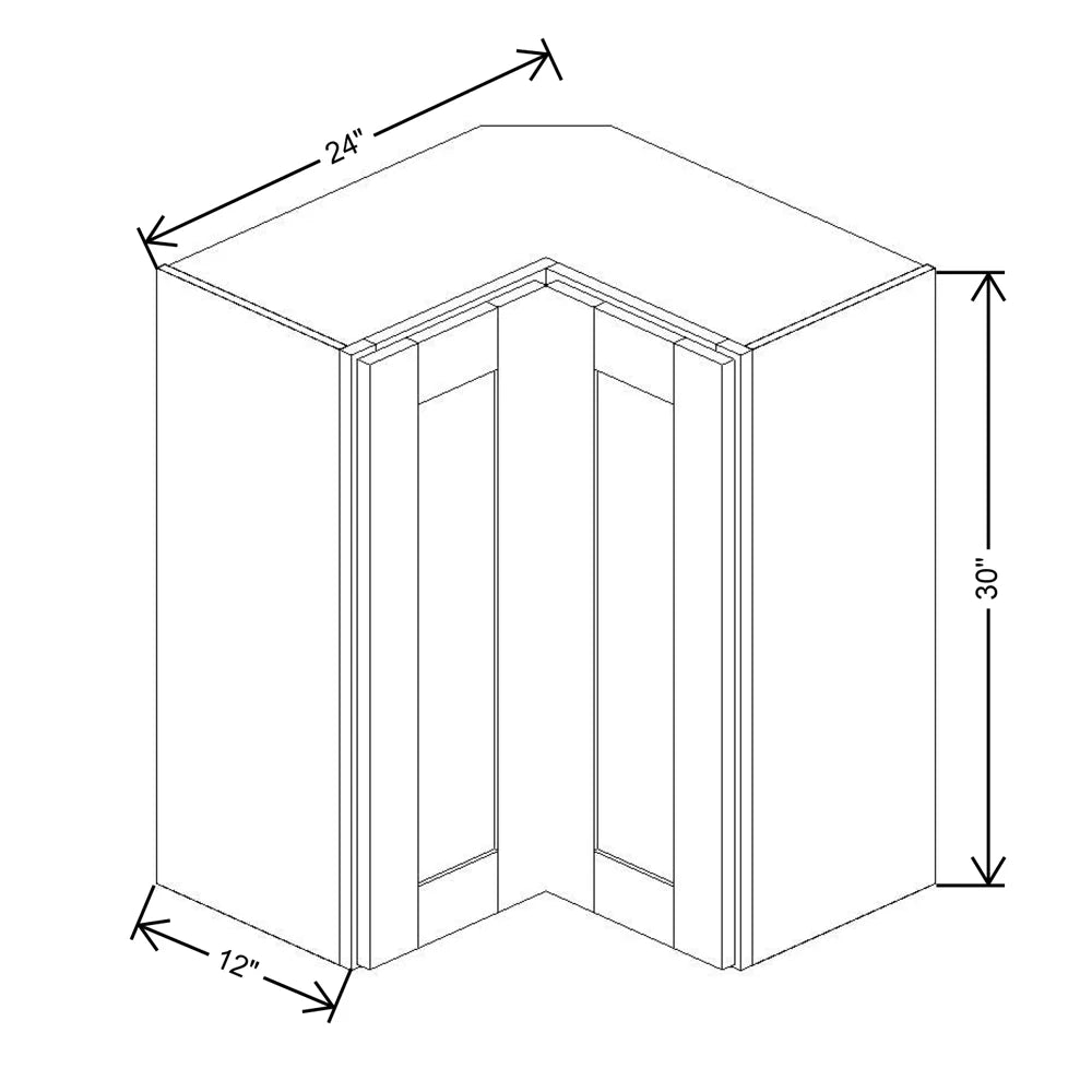 Fabuwood Allure Luna Desert Oak 24" W X 30" H X 12" D Square Corner Wall