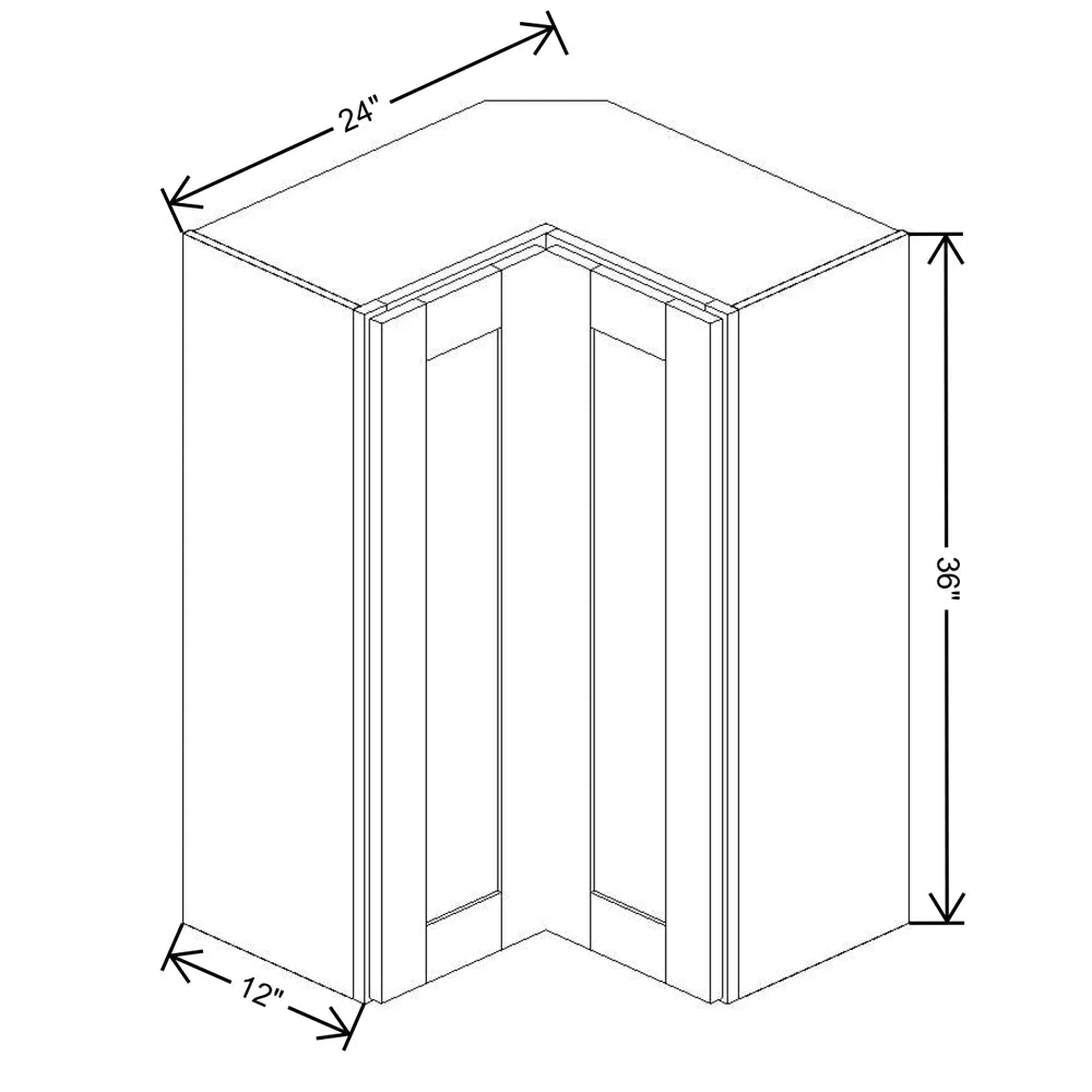 Fabuwood Allure Luna Desert Oak 24" W X 36" H X 12" D Square Corner Wall