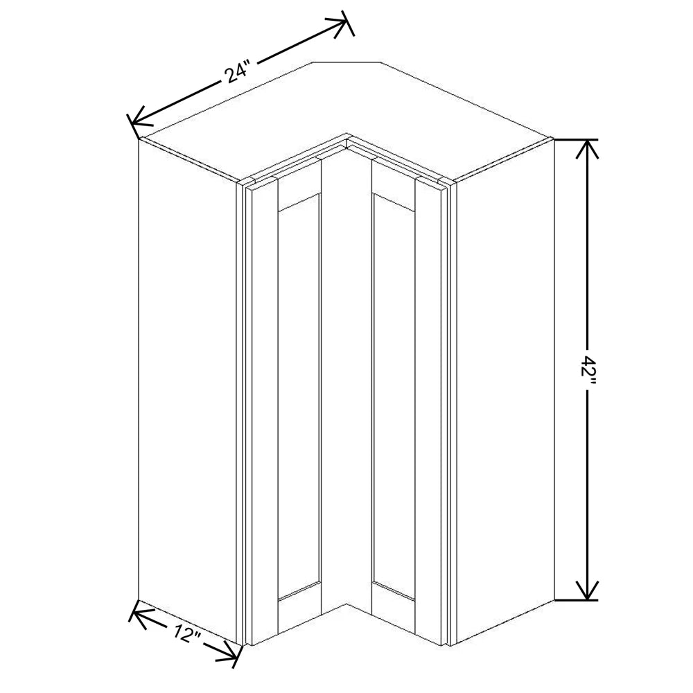 Fabuwood Allure Luna Desert Oak 24" W X 42" H X 12" D Square Corner Wall