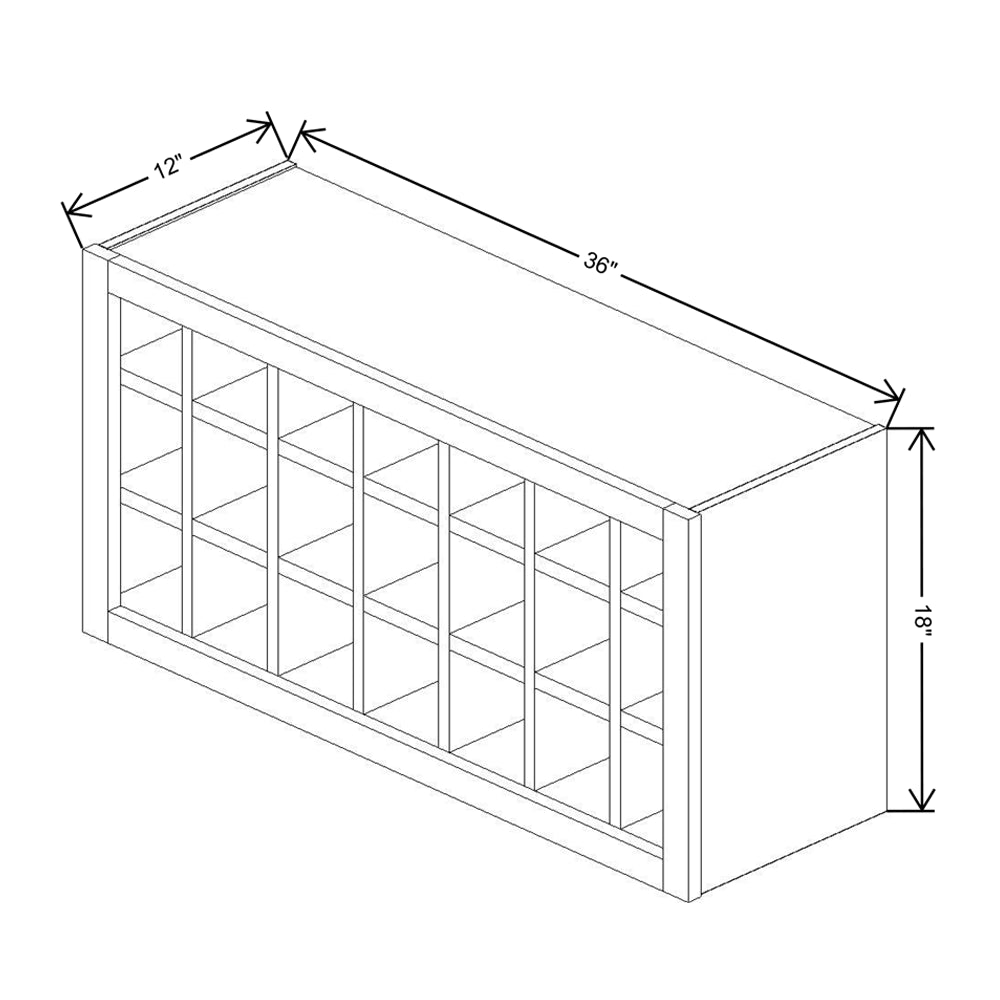 Fabuwood Allure Luna Timber 36"W X 18"H Wine Rack