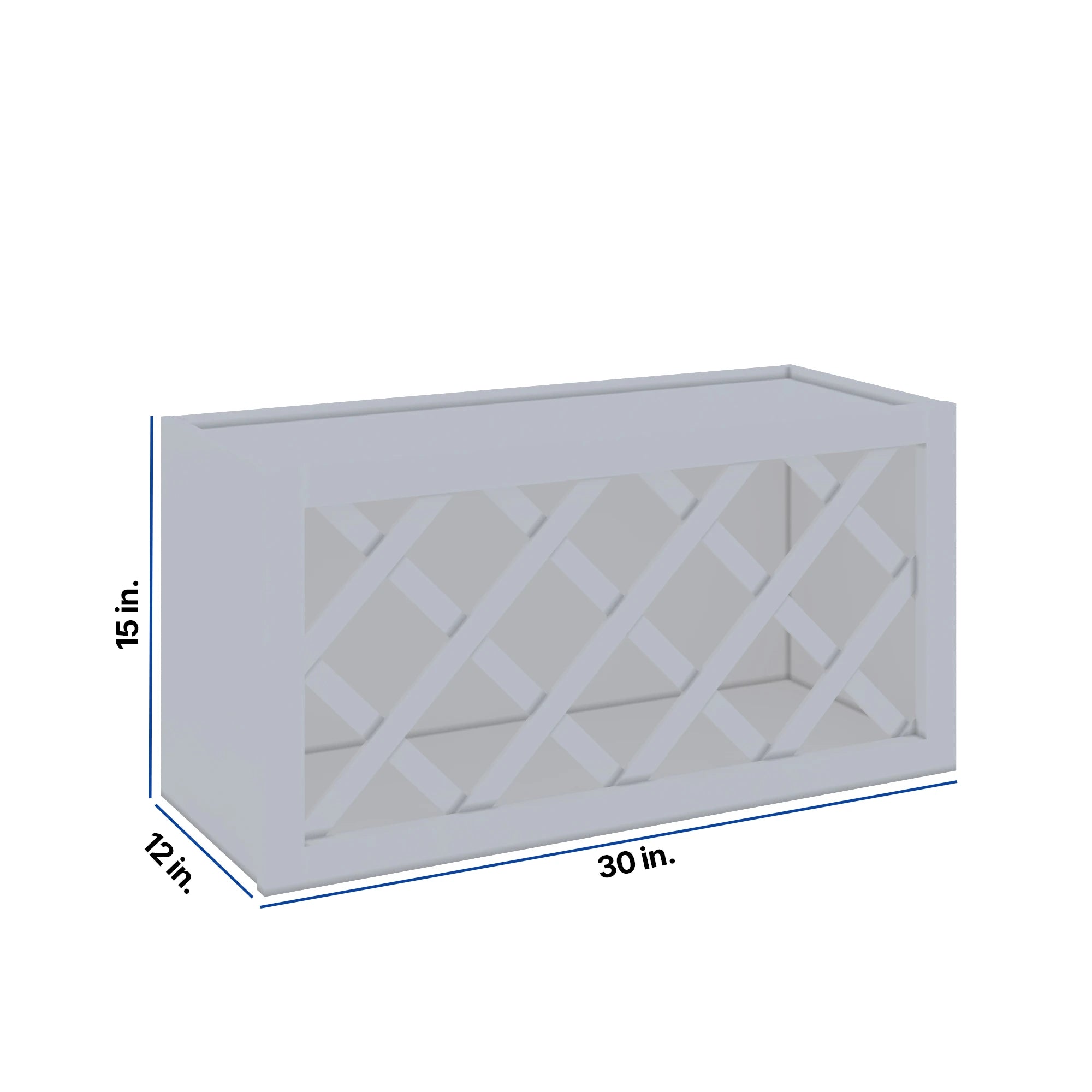 Modernform Cabinet Grey Shaker 30" W X 15" H X 12" D Wall Wine Rack