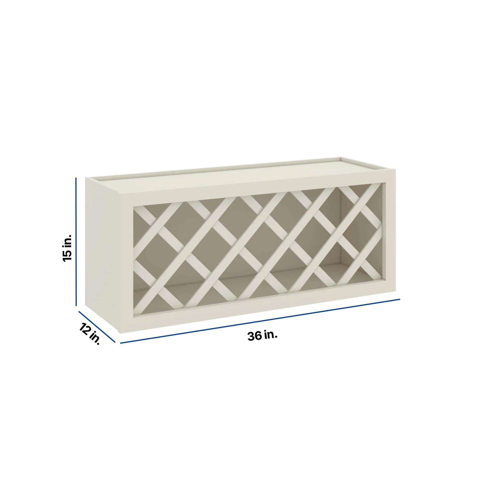 Modernform Cabinet Slim Dove White 36" W X 15" H X 12" D Wall Wine Rack