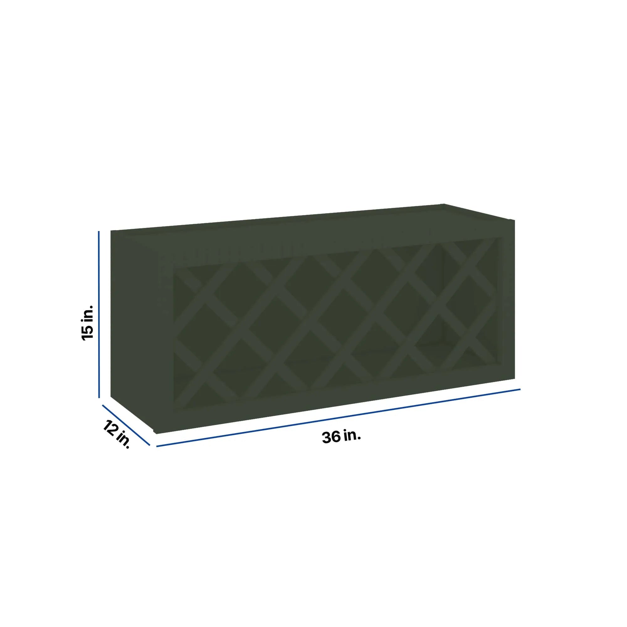 Modernform Cabinet Slim Sage Green 36" W X 15" H X 12" D Wall Wine Rack