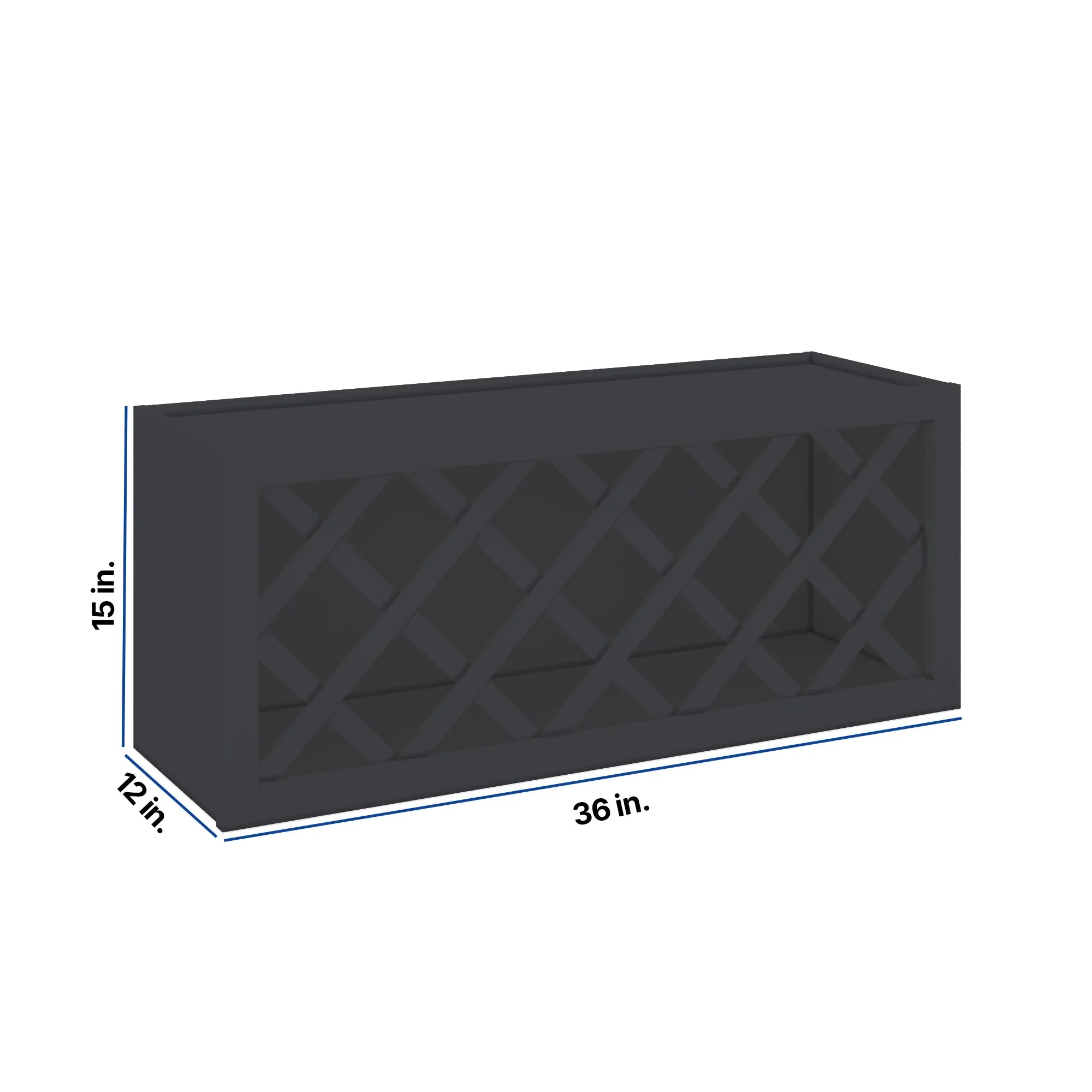 Modernform Cabinet Onyx Black Shaker 36" W X 15" H X 12" D Wall Wine Rack