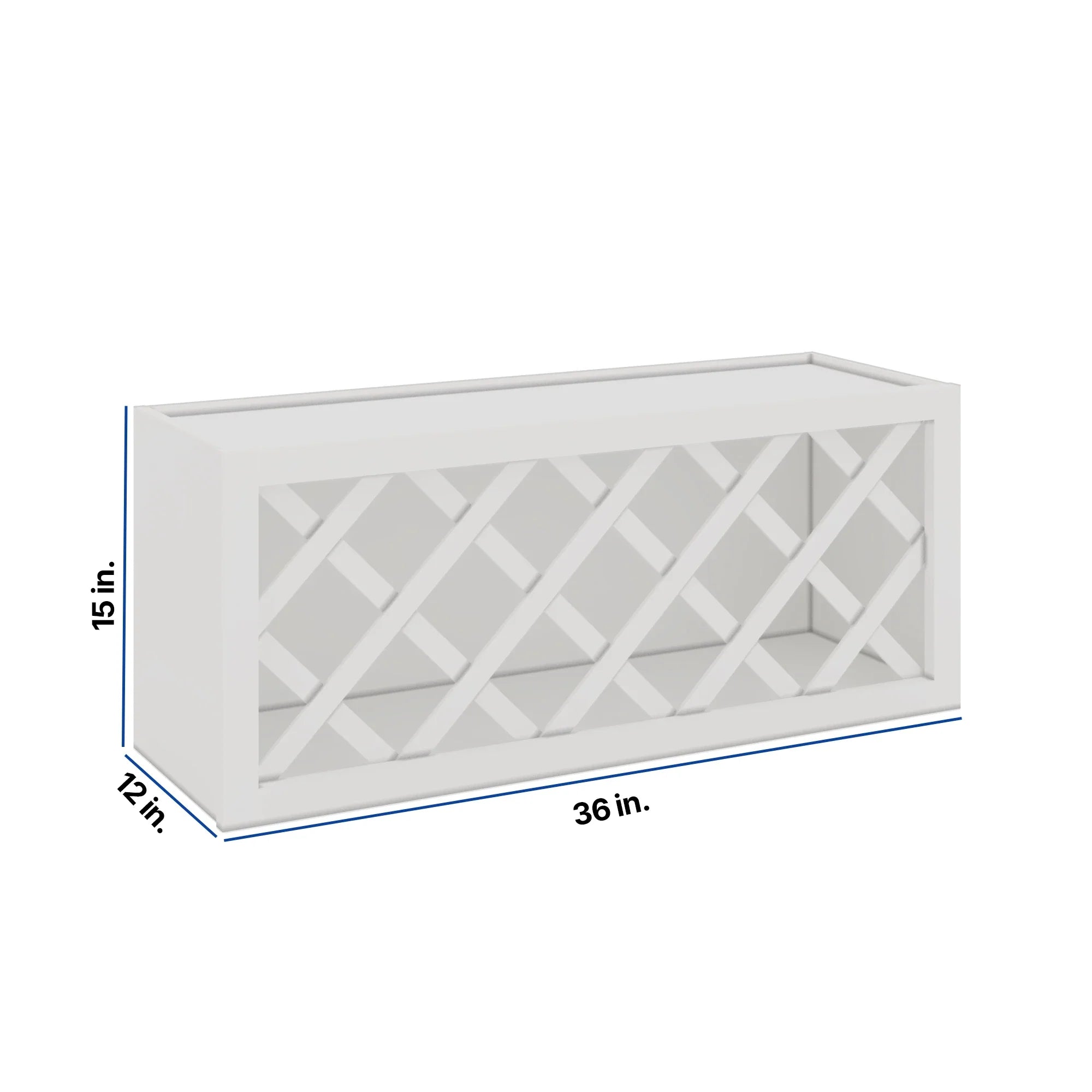 Modernform Cabinet White Shaker 36" W X 15" H X 12" D Wall Wine Rack