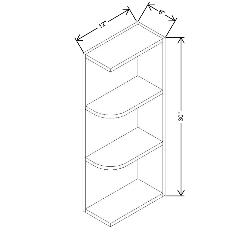 CNC Concord Elegant Dove 12" W X 30" H Knick Knack Wall Shelf