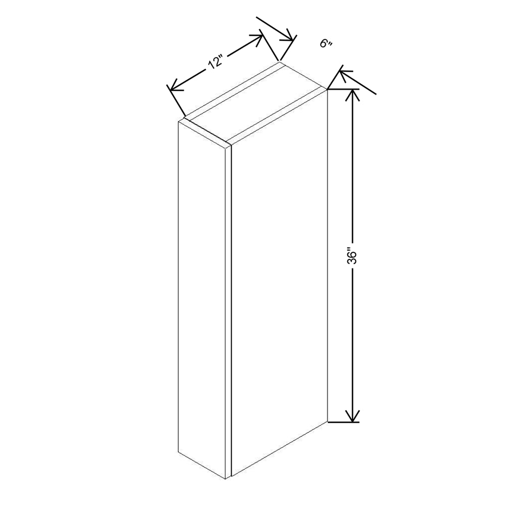 CNC Concord Elegant Stone 06" W X 36" H Wall Spice Cabinet