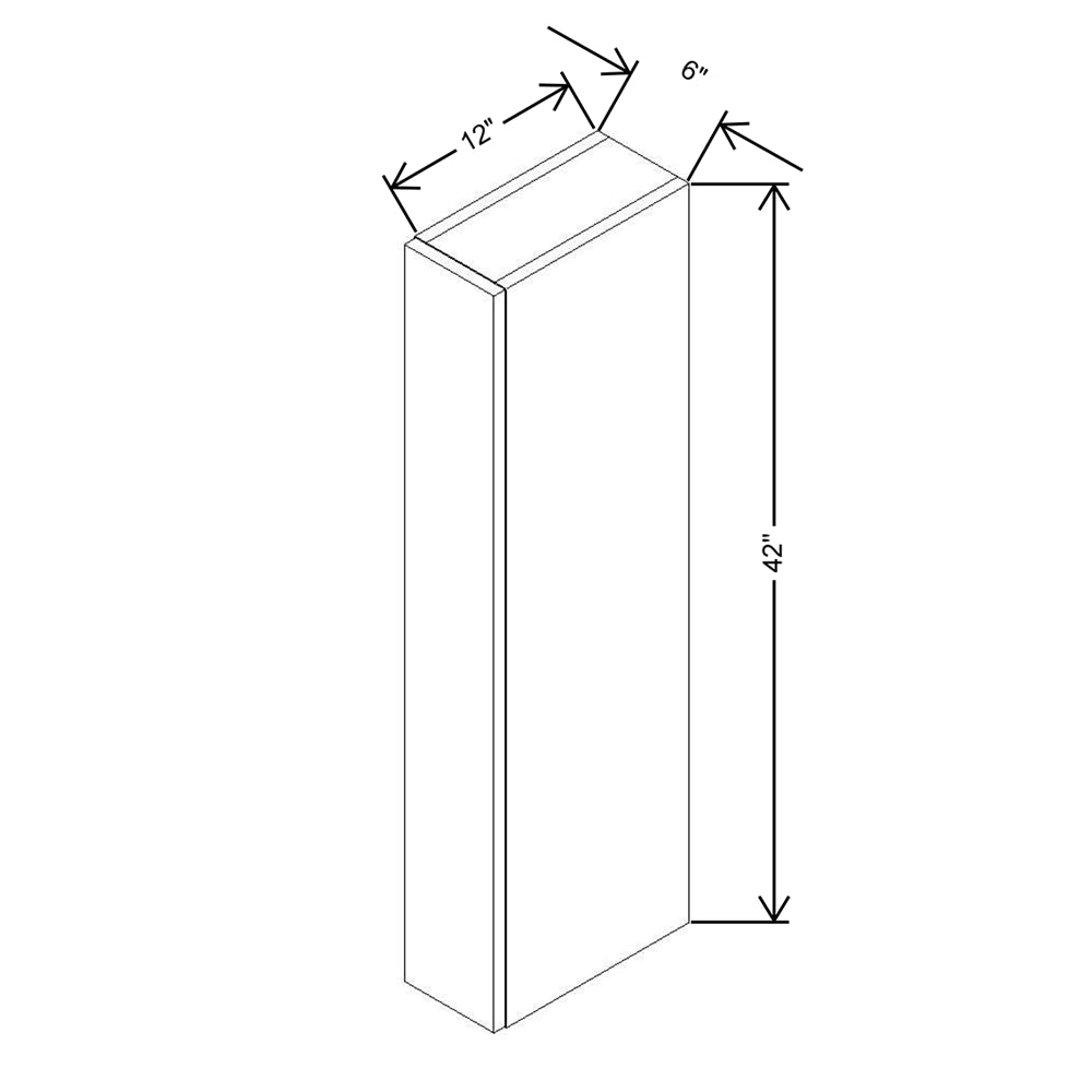 CNC Concord Richmond White 06" W X 42" H Wall Spice Cabinet