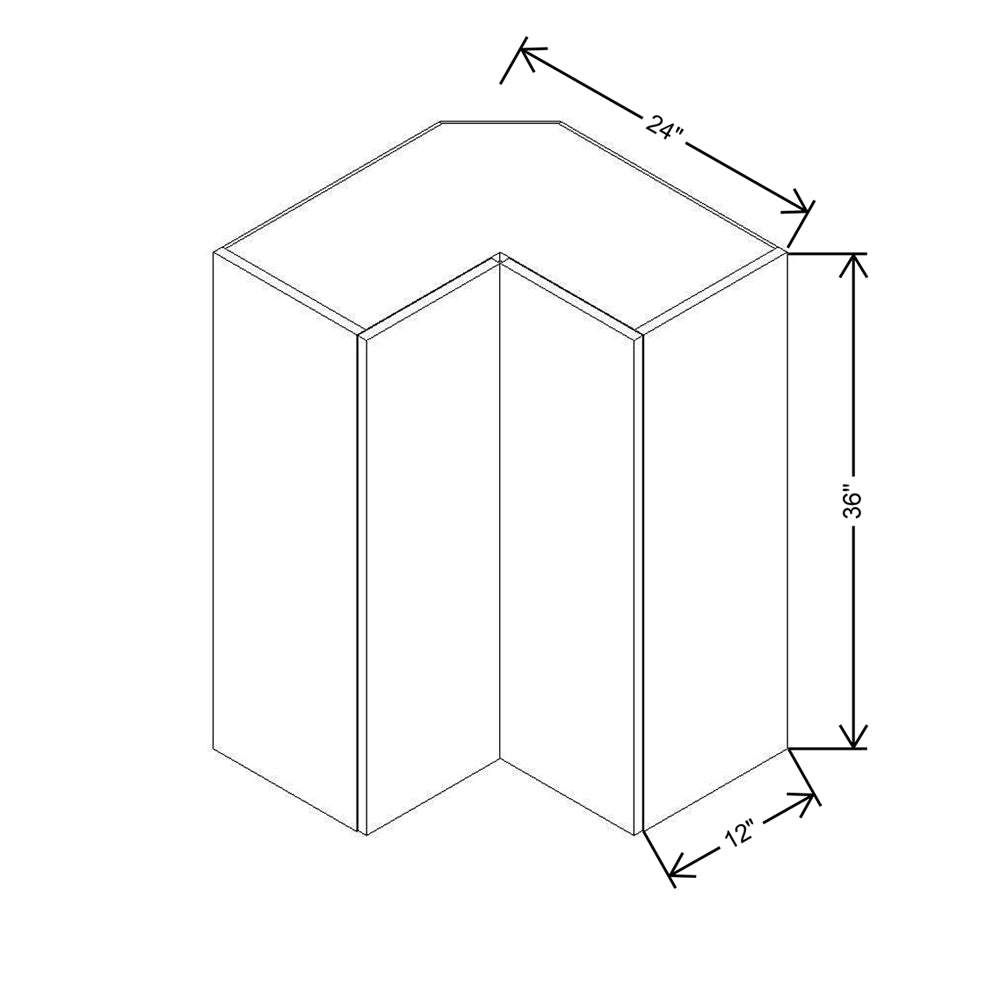 CNC Concord Elegant Ocean 24" W X 36" H Square Corner Wall Cabinet