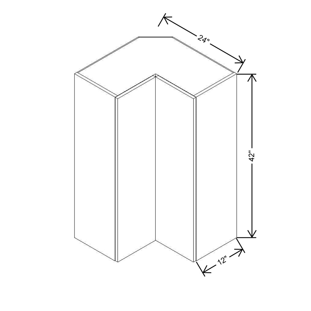 CNC Concord Elegant Stone 24" W X 42" H Square Corner Wall Cabinet