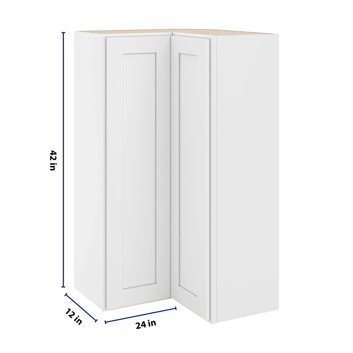 cnc luxor white 24 w x 42 h corner wall cabinet