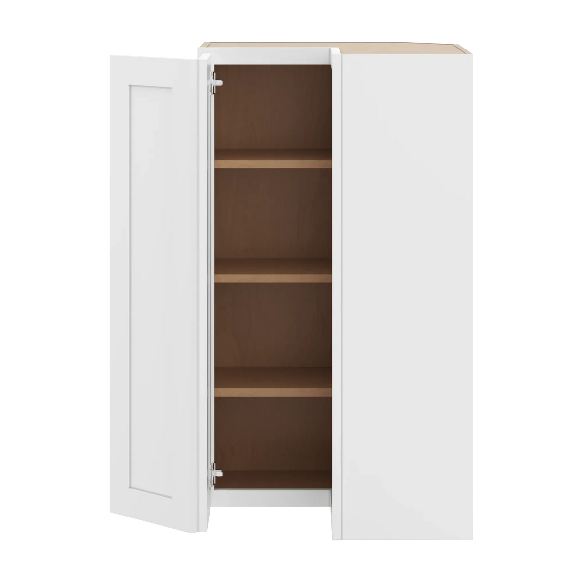 cnc luxor white 24 w x 42 h corner wall cabinet