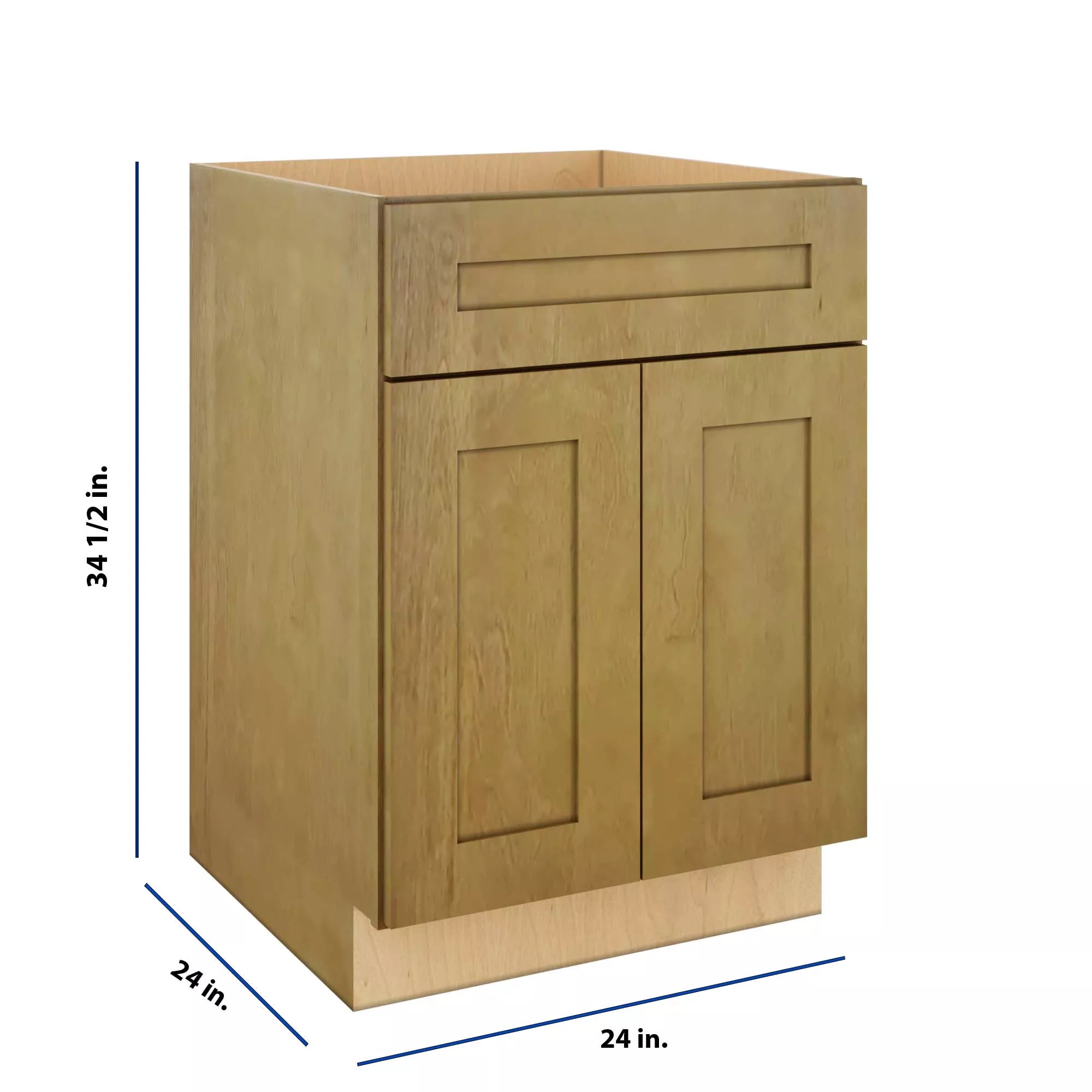 Modernform Cabinet Natural Shaker 24" W X 34 1/2" H X 24" D Double Door Base Cabinet