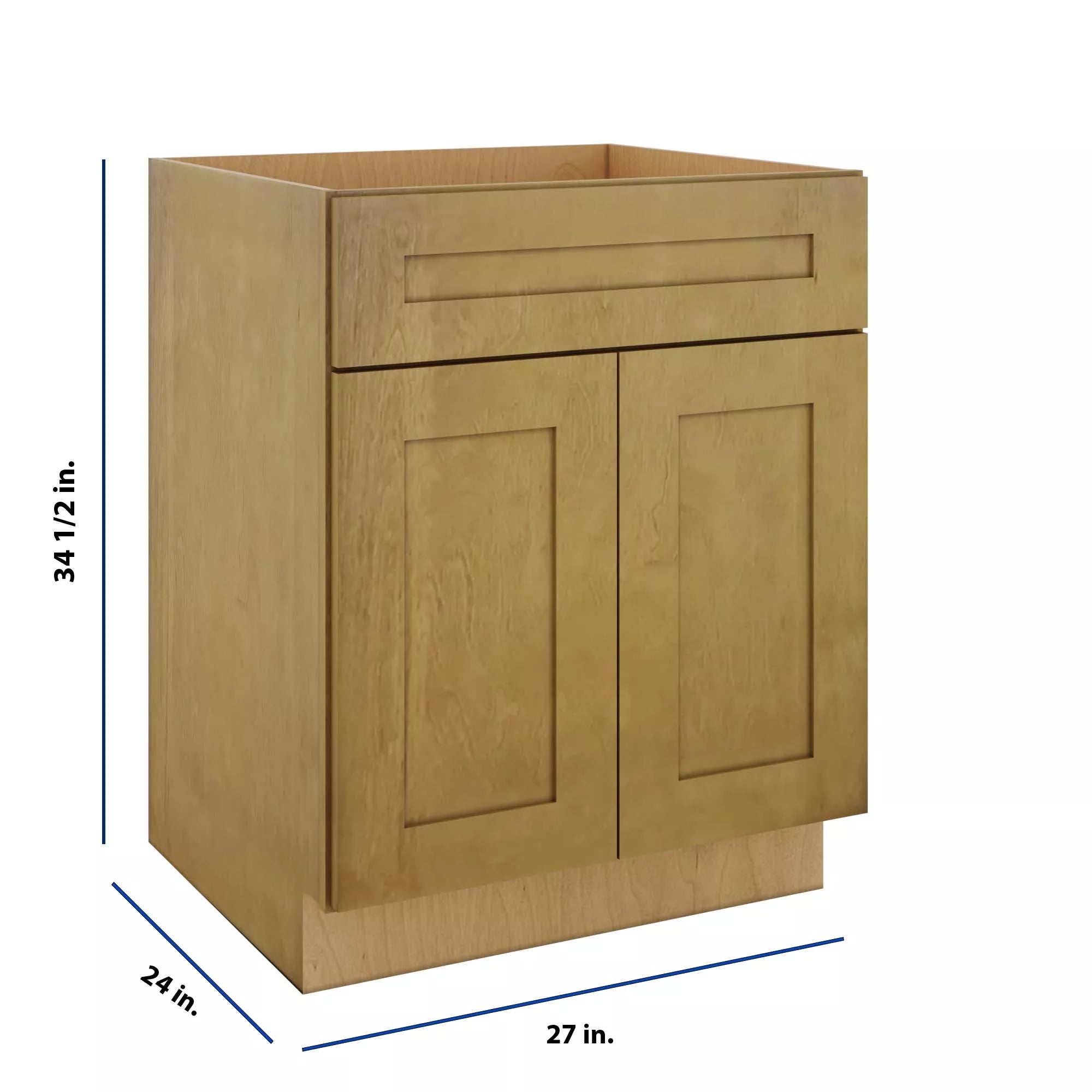 Modernform Cabinet Natural Shaker 27" W X 34 1/2" H X 24" D Double Door Base Cabinet