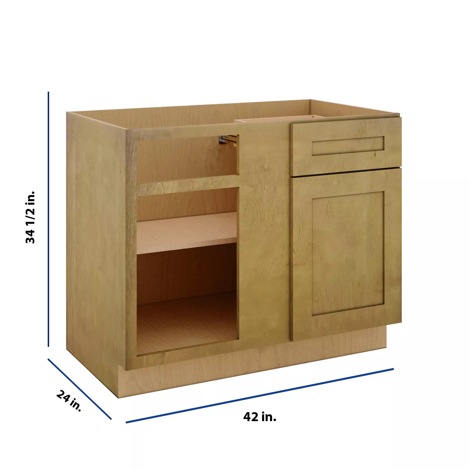 Modernform Cabinet Natural Shaker 42" W X 34 1/2" H X 24" D Blind Base Cabinet