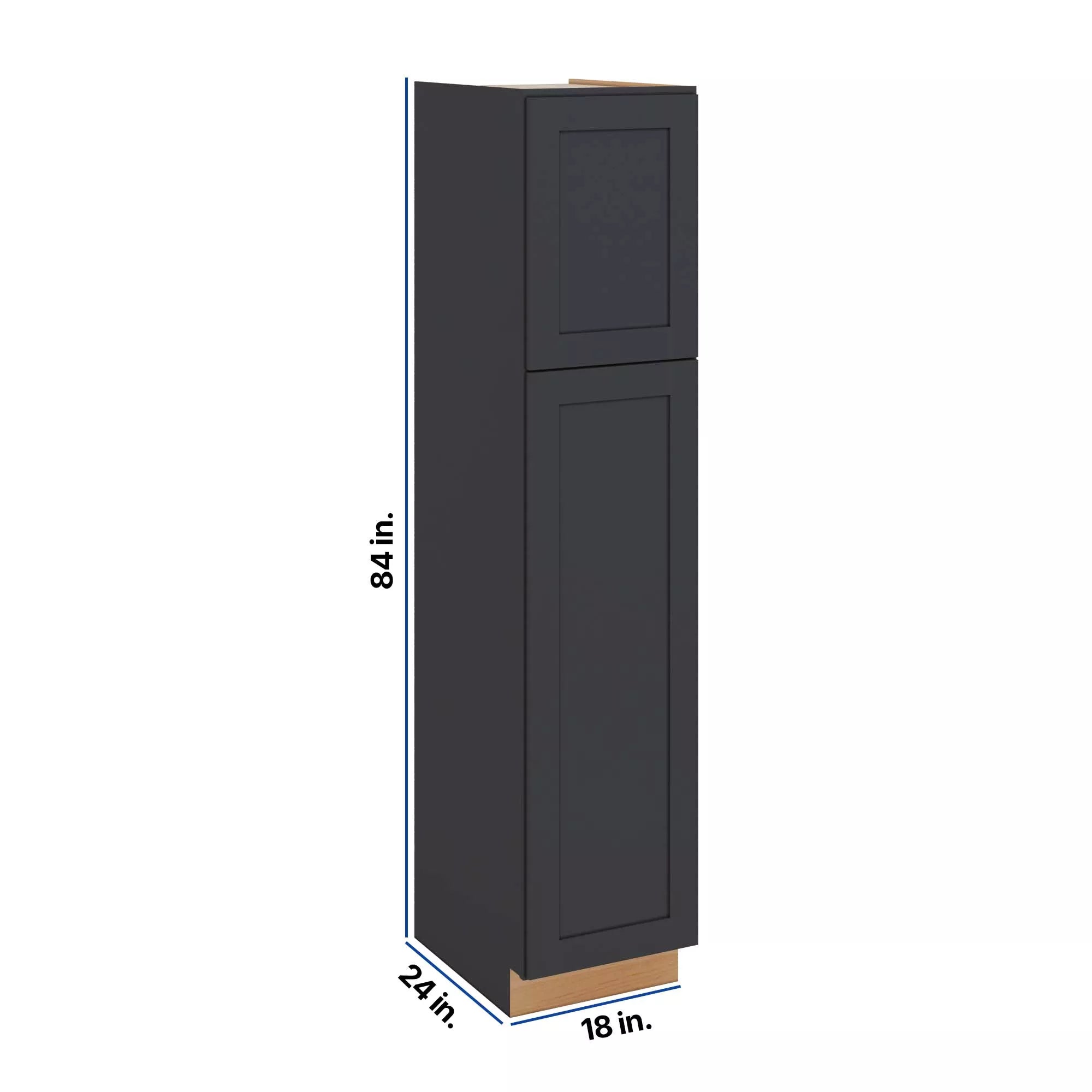 Modernform Cabinet Onyx Black Shaker 18" W X 84" H X 24" D Tall Pantry Cabinet