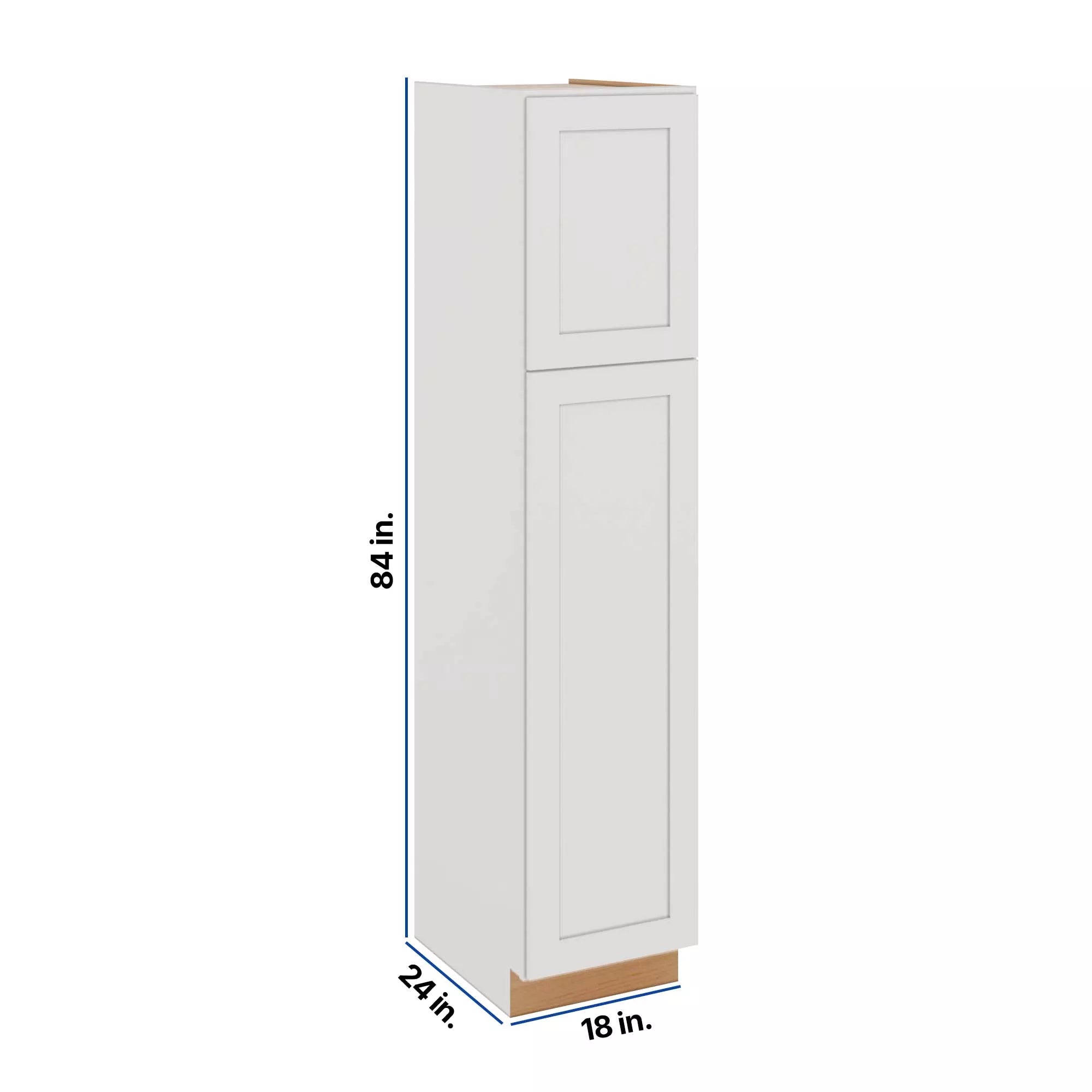Modernform Cabinet White Shaker 18" W X 84" H X 24" D Tall Pantry Cabinet