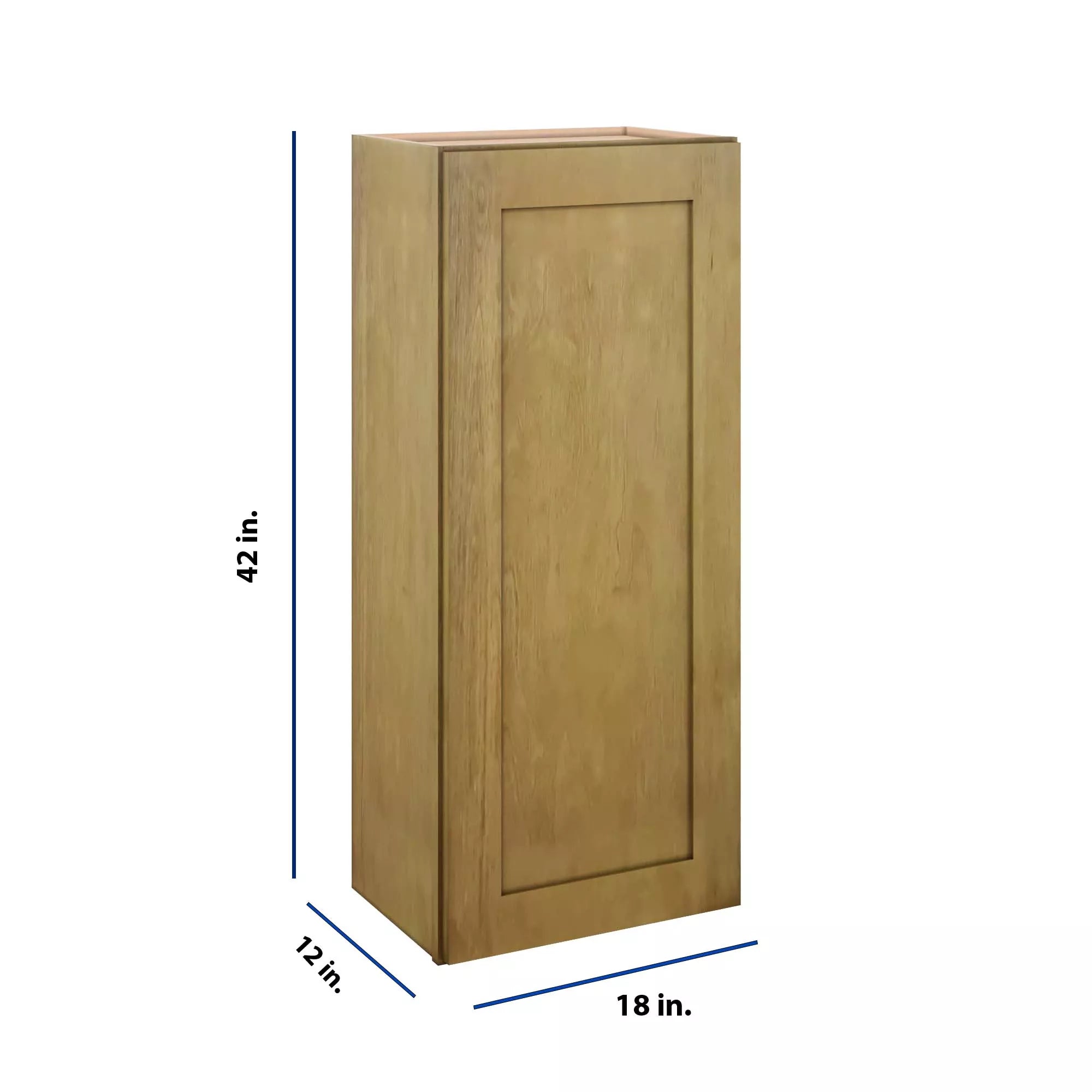 Modernform Cabinet Natural Shaker 18" W X 42" H X 12" D Single Door Wall Cabinet