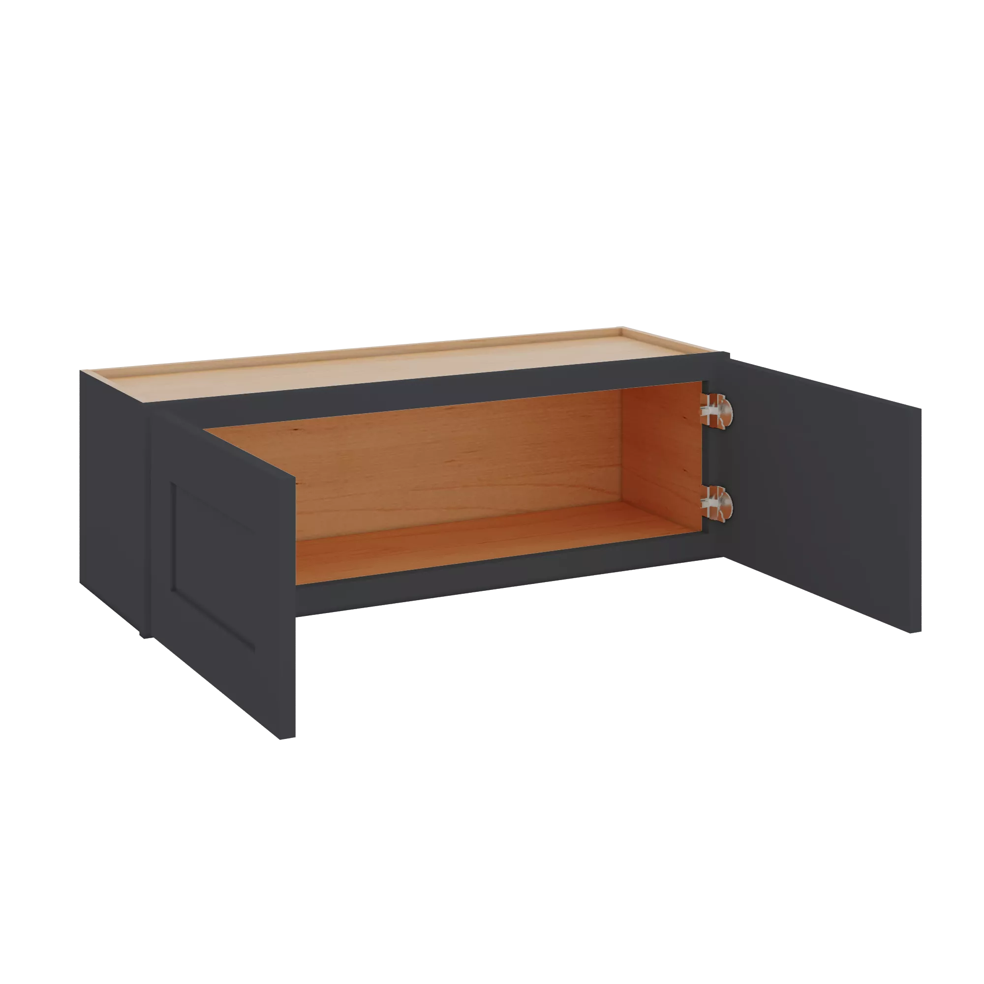 Modernform Cabinet Onyx Black Shaker 36" W X 12" H X 12" D Double Door Wall Cabinet