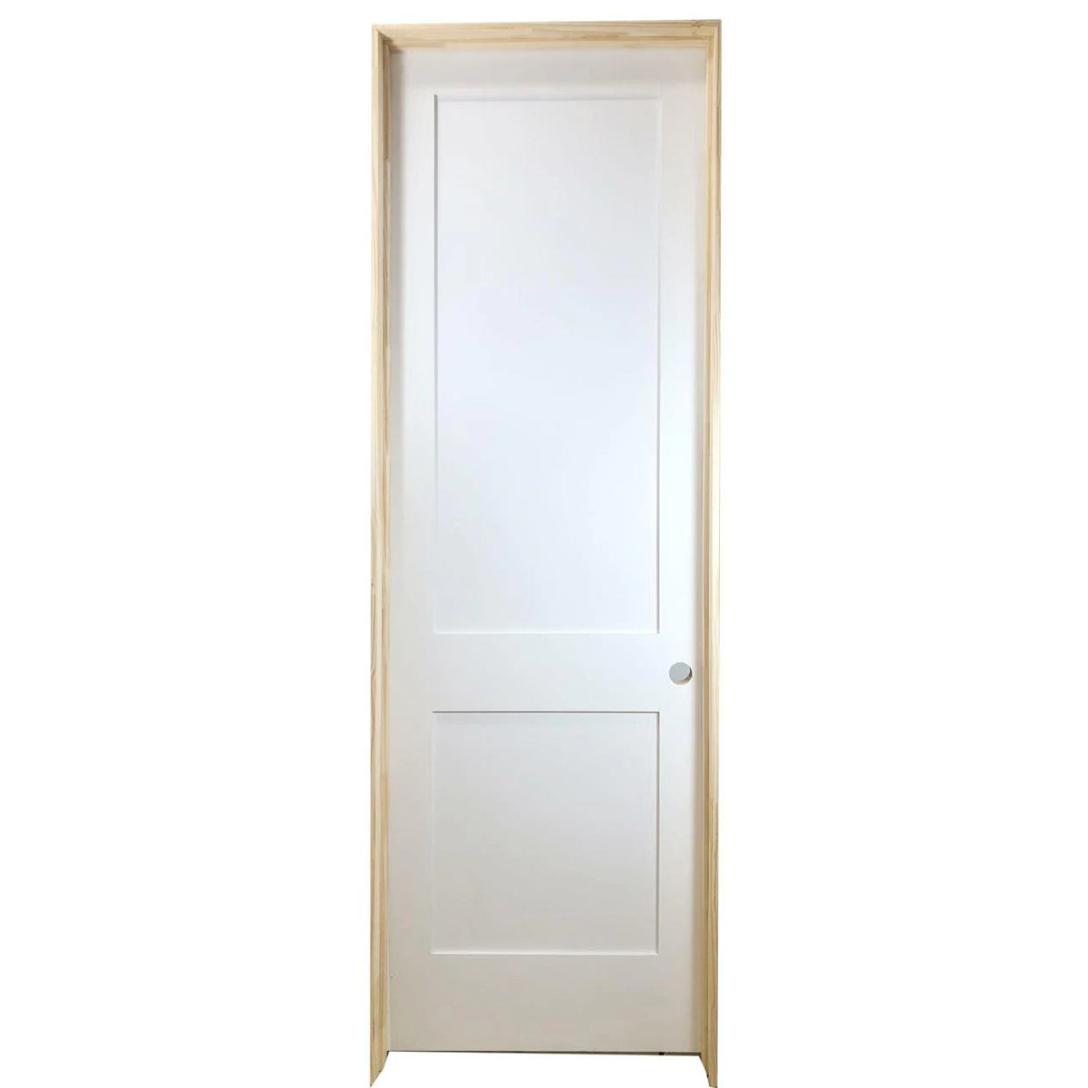 30 in x 80 in White 1-Panel Shaker Solid Core Primed MDF Prehung Interior Door