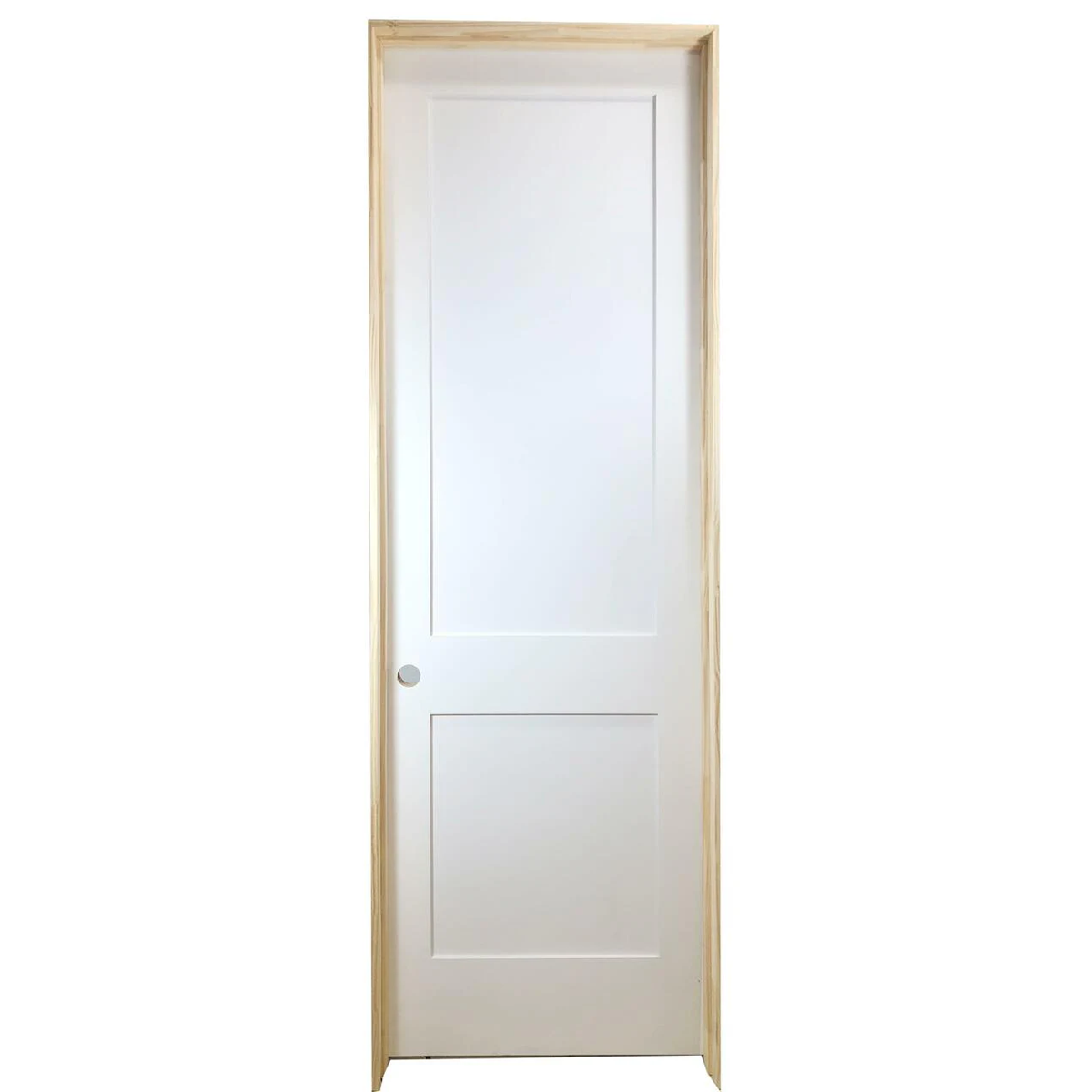 32 in x 80 in White 1-Panel Shaker Solid Core Primed MDF Prehung Interior Door