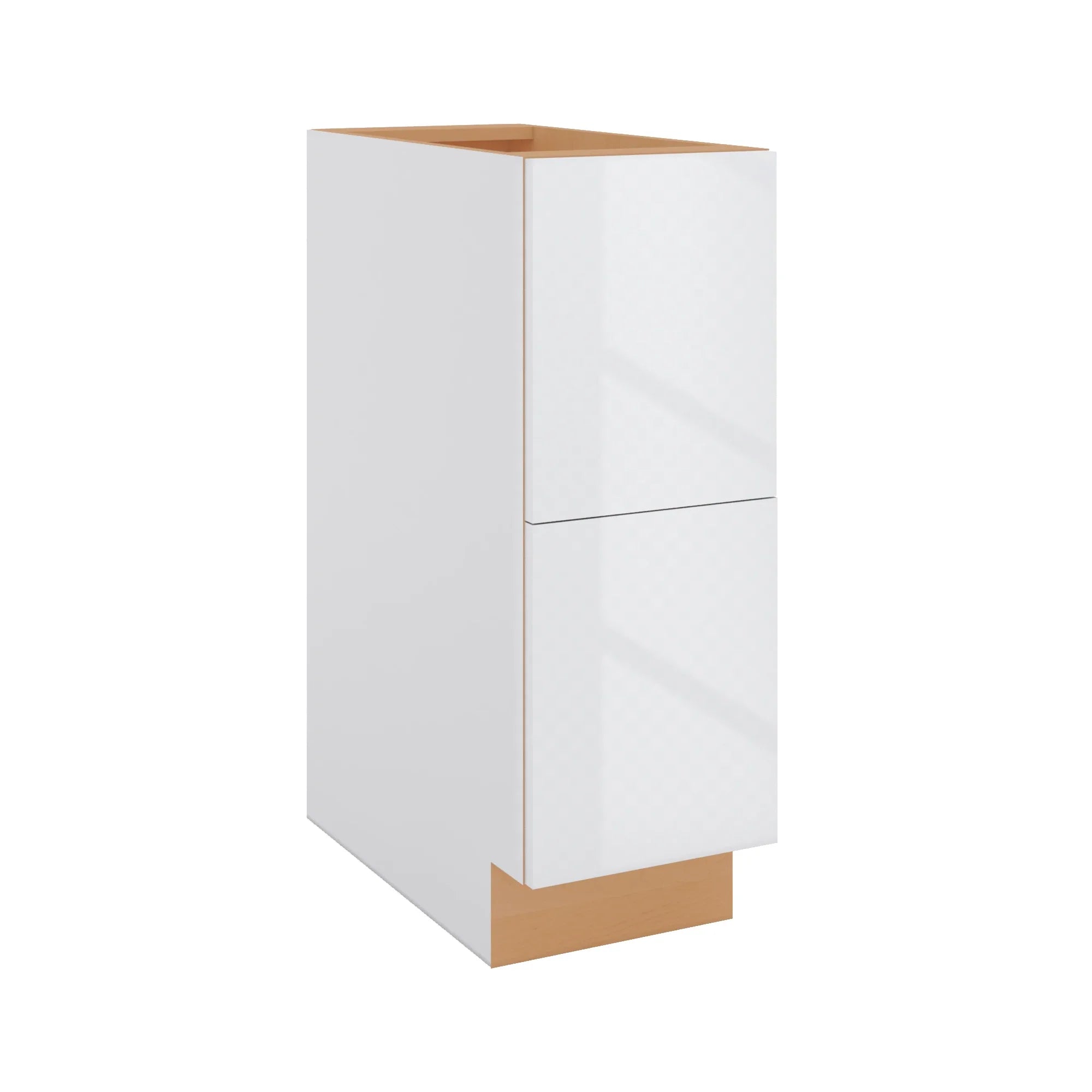 Modernform Cabinet Gloss White 12" W X 34 1/2" H X 24" D  2 Drawer Base Cabinet