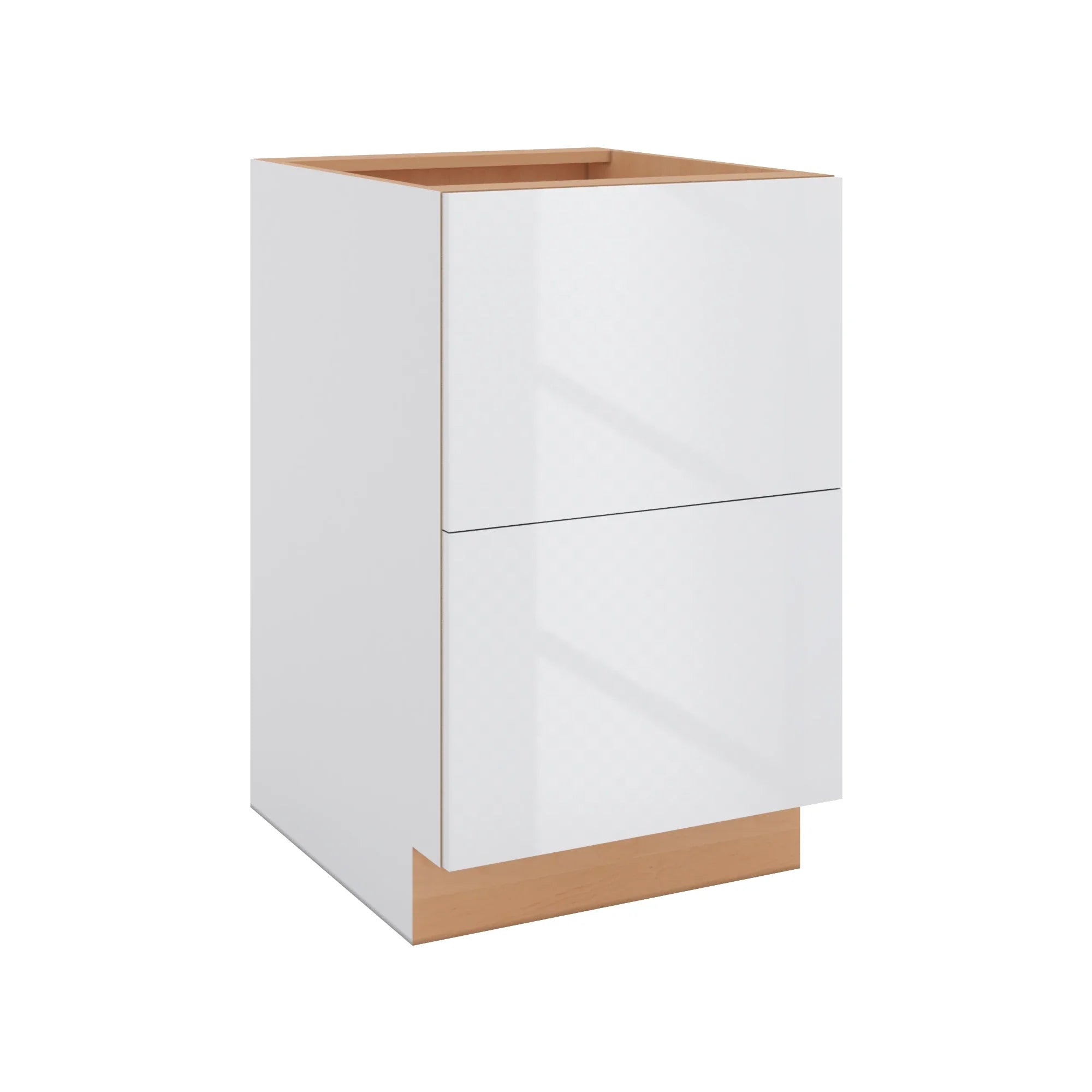 Modernform Cabinet Gloss White 21" W X 34 1/2" H X 24" D  2 Drawer Base Cabinet