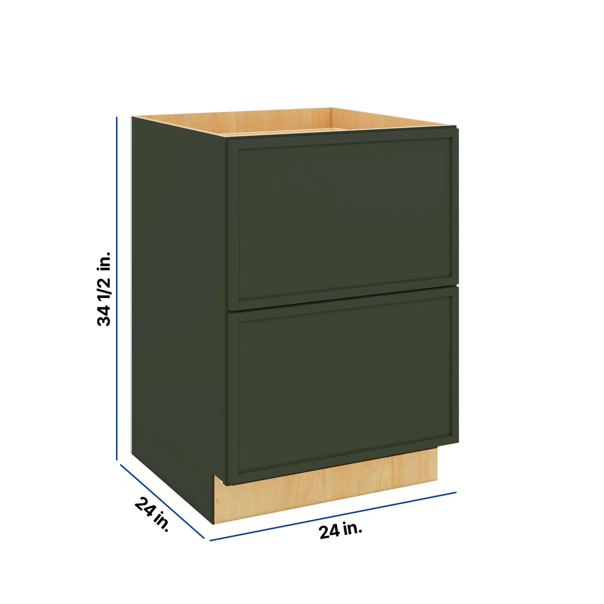 Modernform Cabinet Slim Sage Green 24" W X 34 1/2" H X 24" D  2 Drawer Base Cabinet