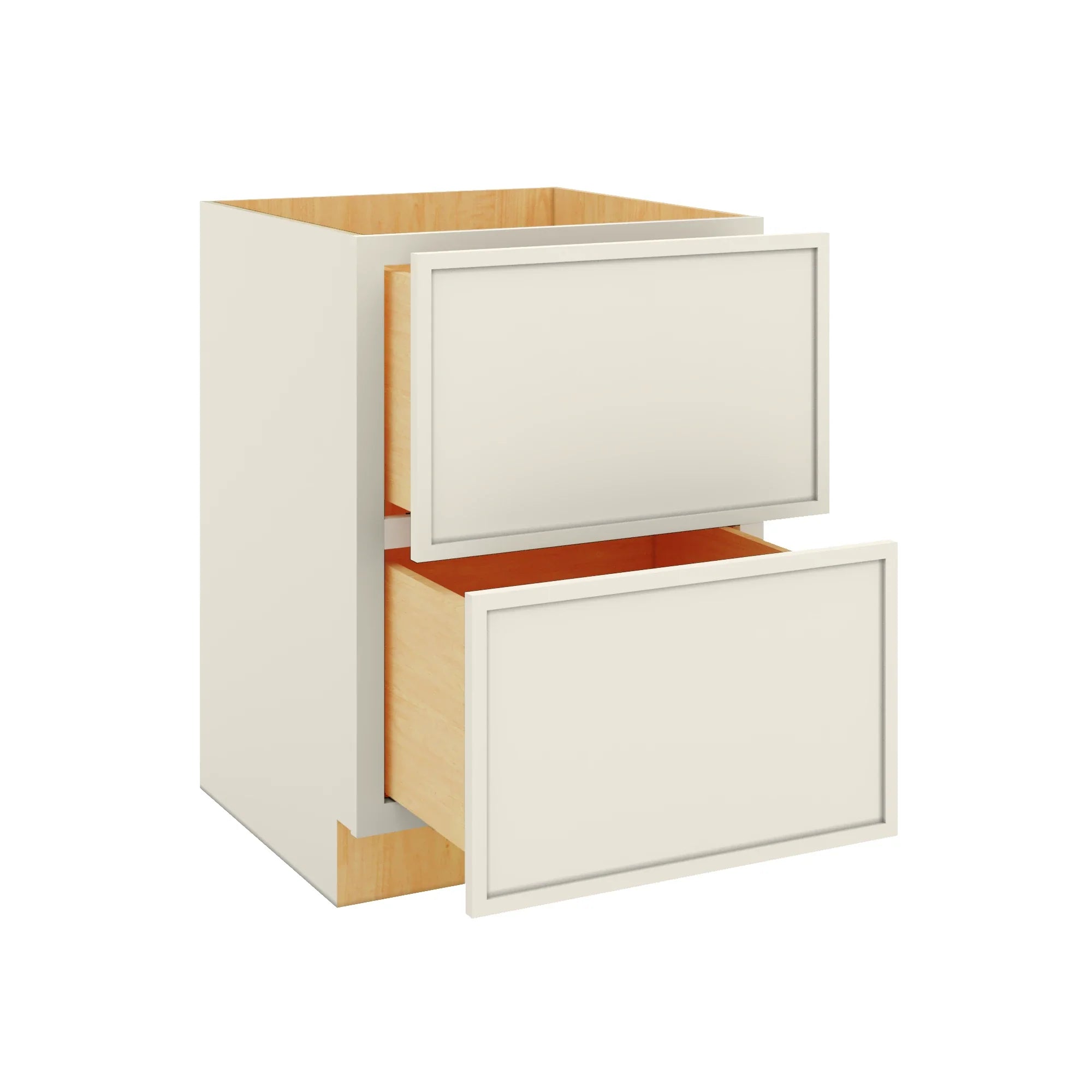 Modernform Cabinet Slim Dove White 24" W X 34 1/2" H X 24" D  2 Drawer Base Cabinet
