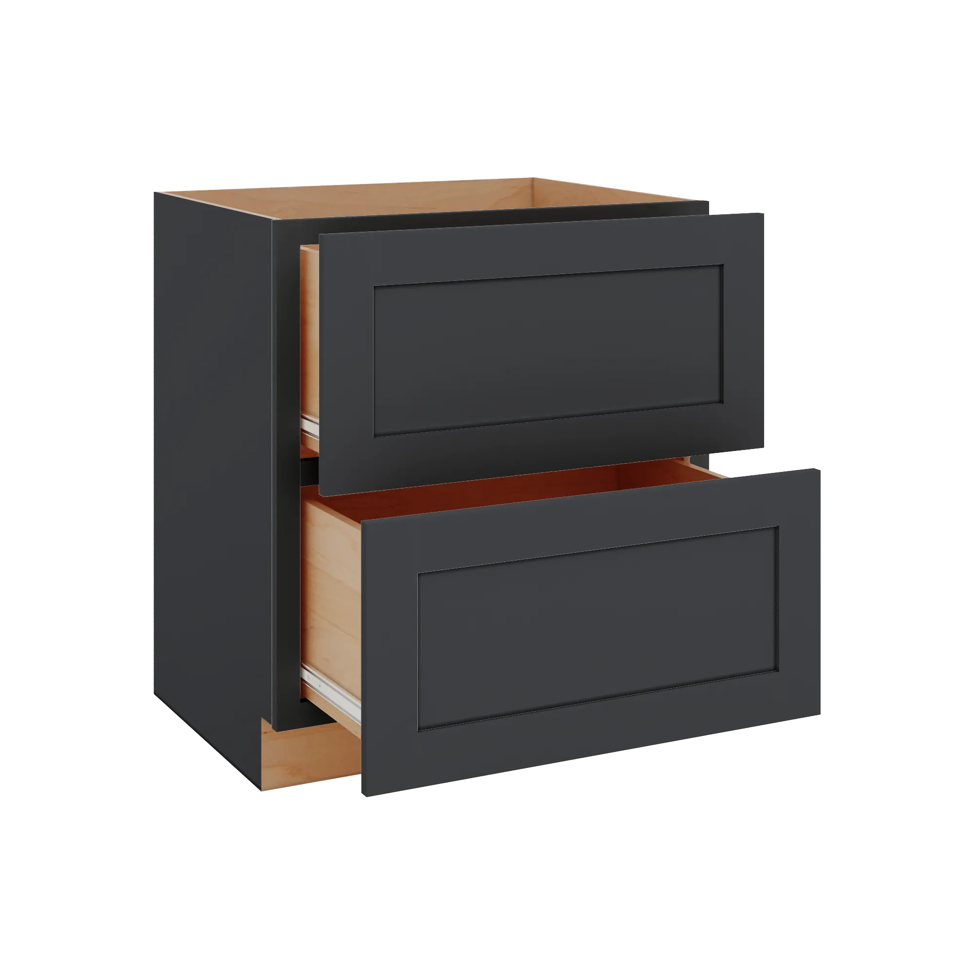 Modernform Cabinet Onyx Black Shaker 30" W X 34 1/2" H X 24" D  2 Drawer Base Cabinet