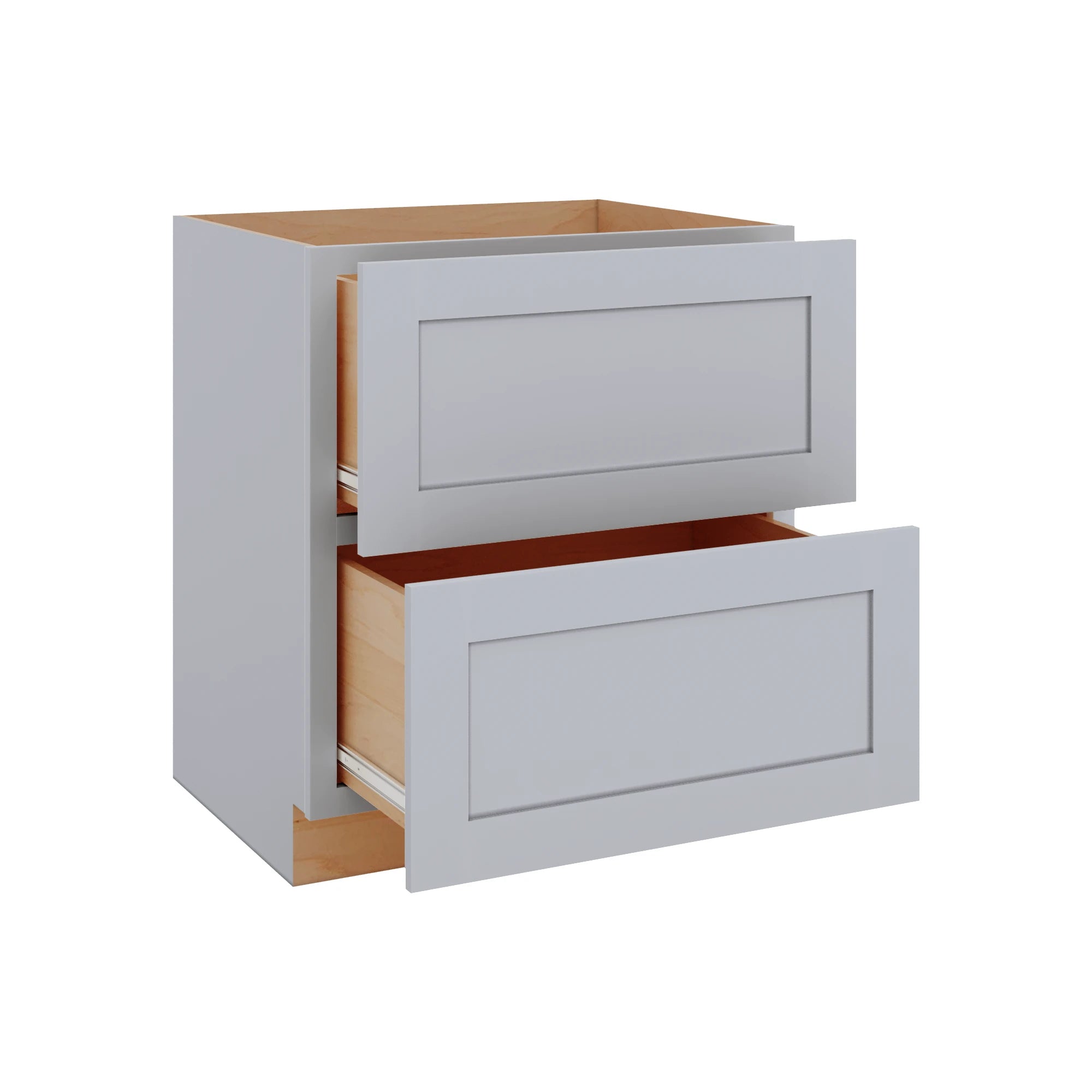 Modernform Cabinet Grey Shaker 30" W X 34 1/2" H X 24" D  2 Drawer Base Cabinet