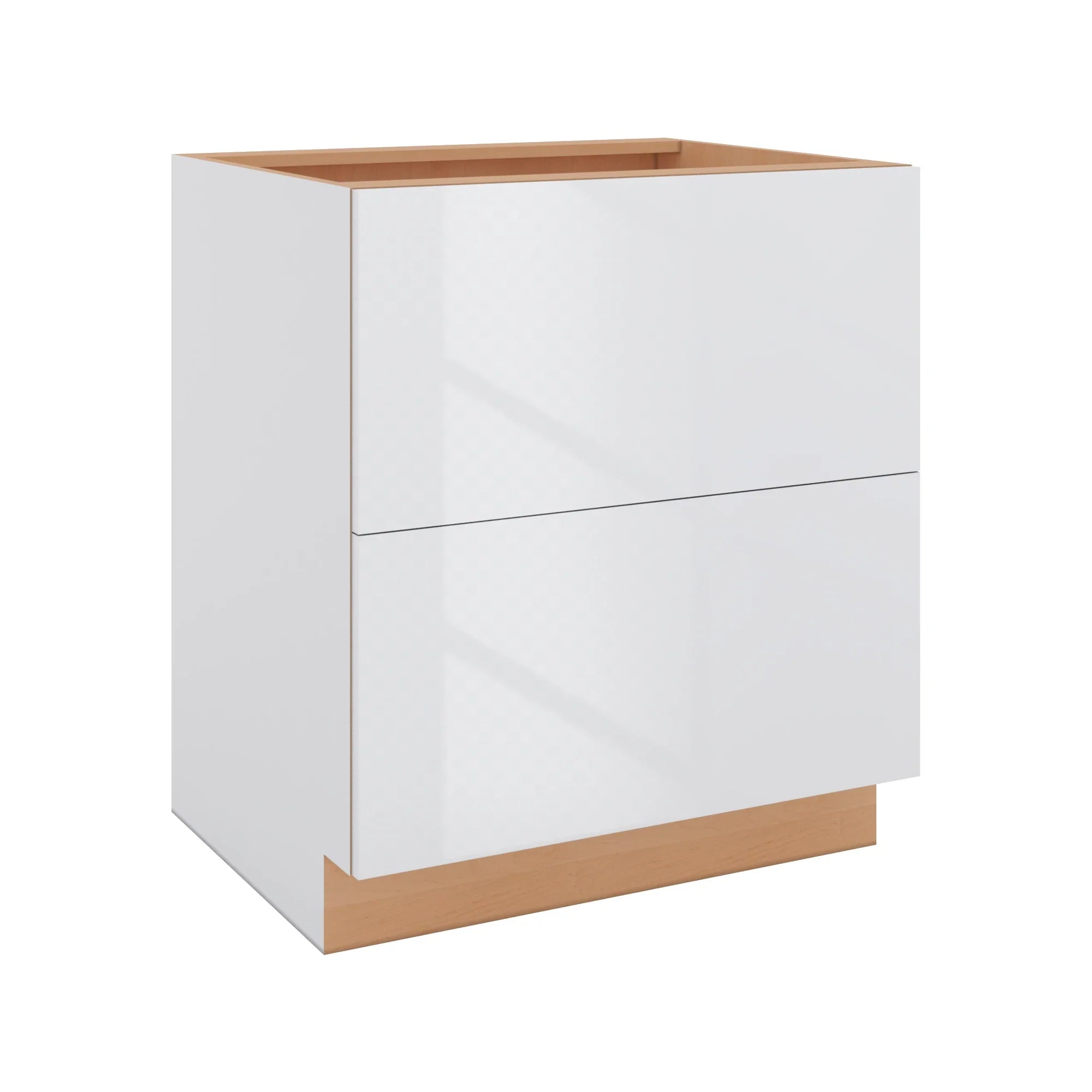 Modernform Cabinet Gloss White 30" W X 34 1/2" H X 24" D  2 Drawer Base Cabinet