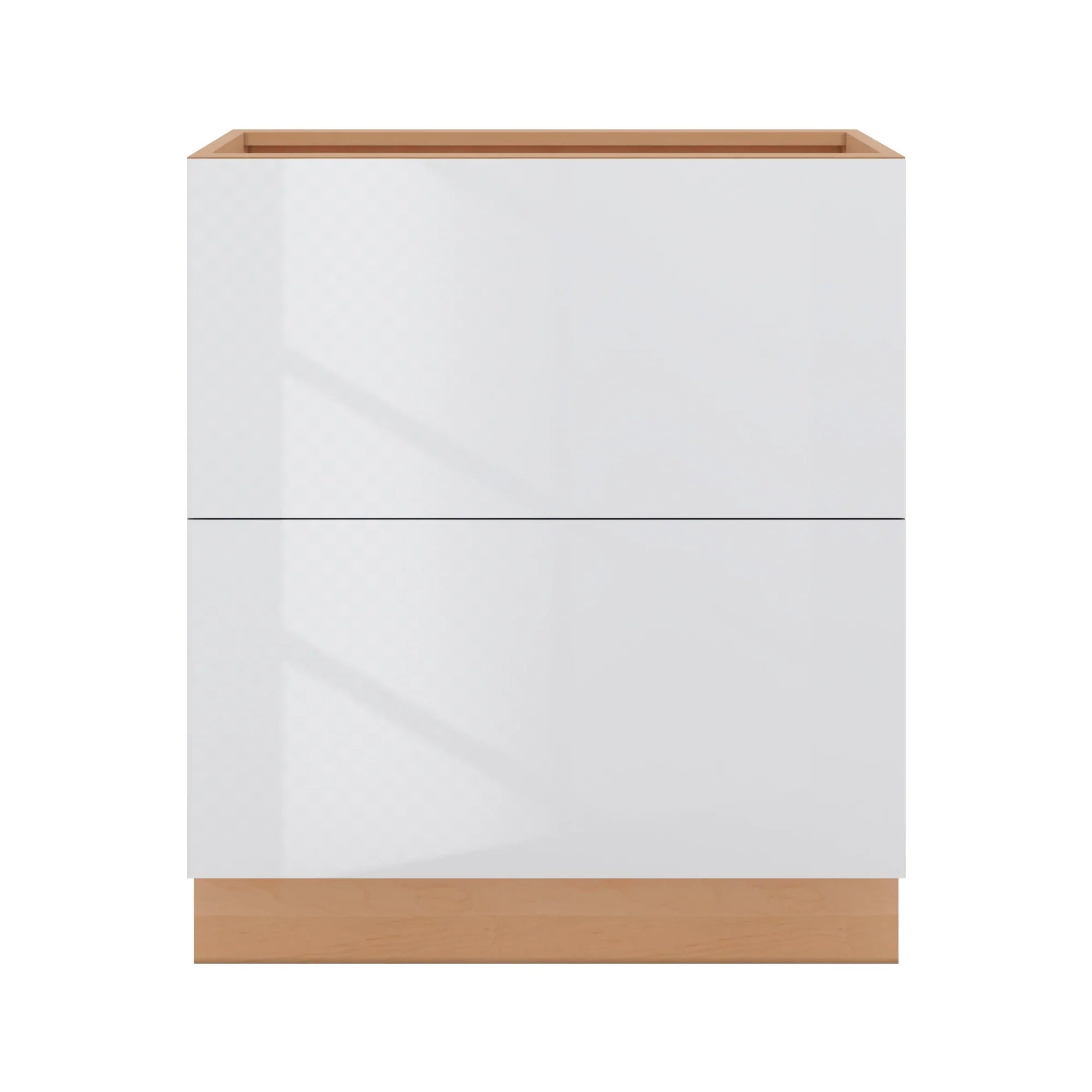 Modernform Cabinet Gloss White 30" W X 34 1/2" H X 24" D  2 Drawer Base Cabinet